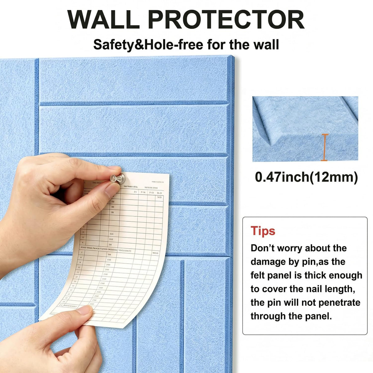 G Gamit 0.47" Thick Felt Wall Tiles 36"x24" Cork Board Alternative 6 Pack 11.81"x11.81"Felt