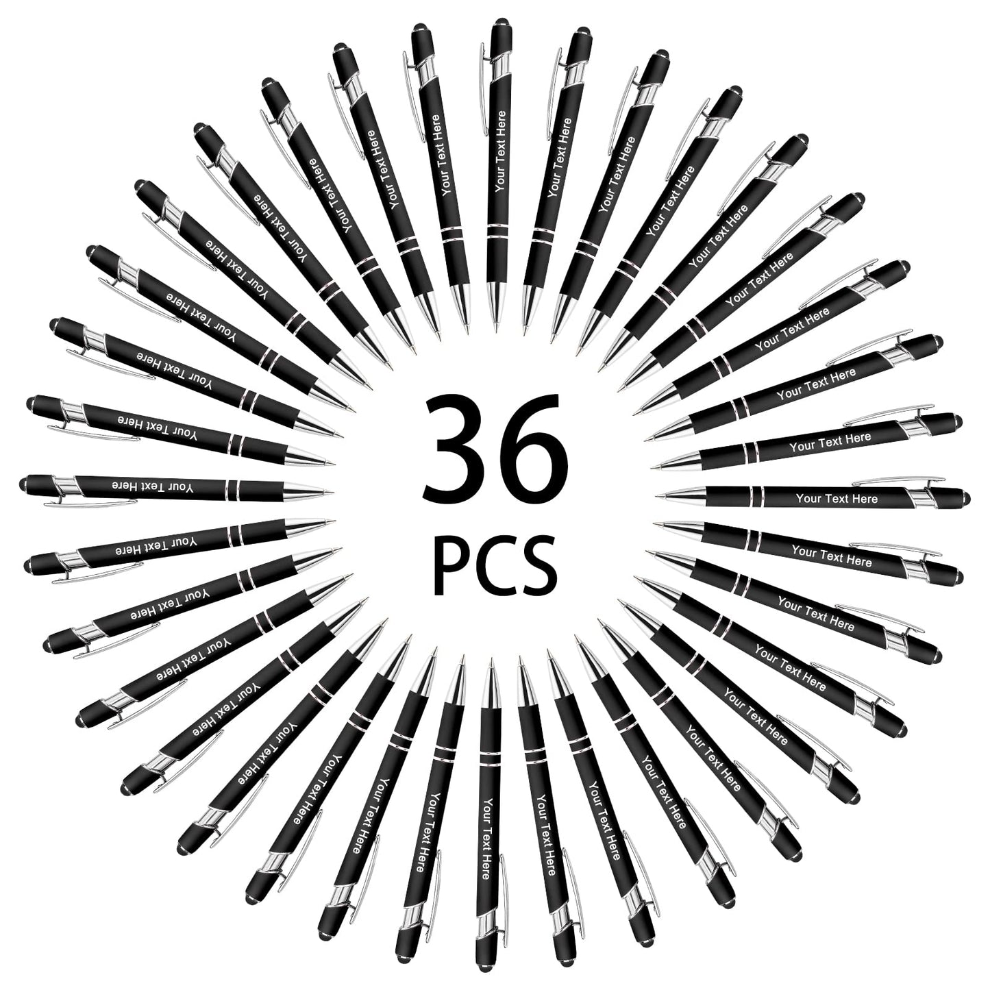 Hapelf Up to 500 Bulk Personalized Pens Custom Engraved Ballpoint Pen with Stylus Tip Retractable