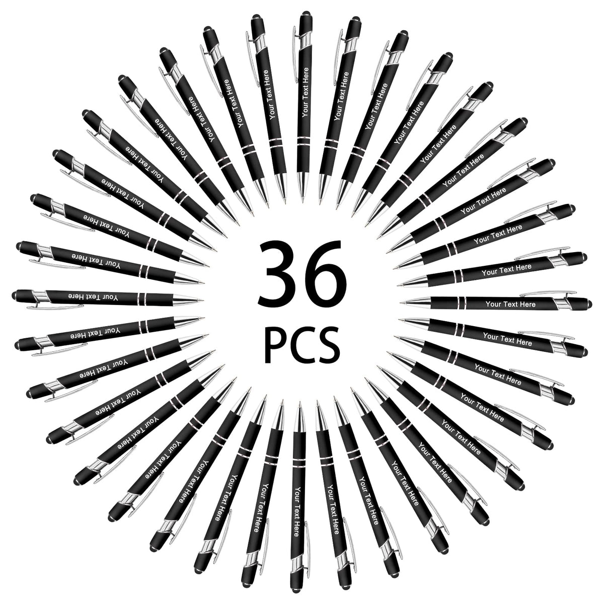 Hapelf Up to 500 Bulk Personalized Pens Custom Engraved Ballpoint Pen with Stylus Tip Retractable