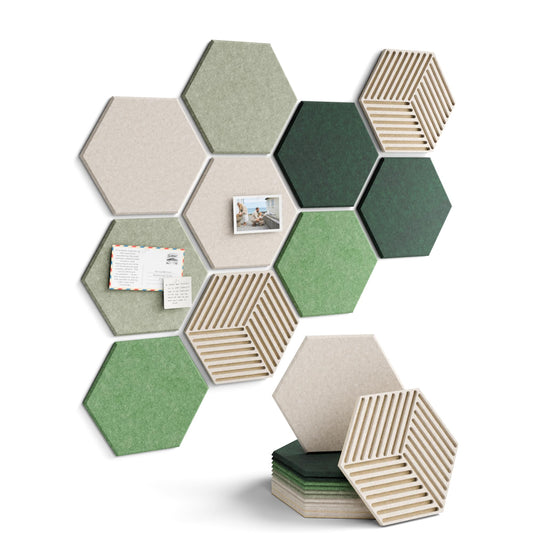 Fluxynara 10-Pack Hexagon Cork Board Alternative, Sagewood