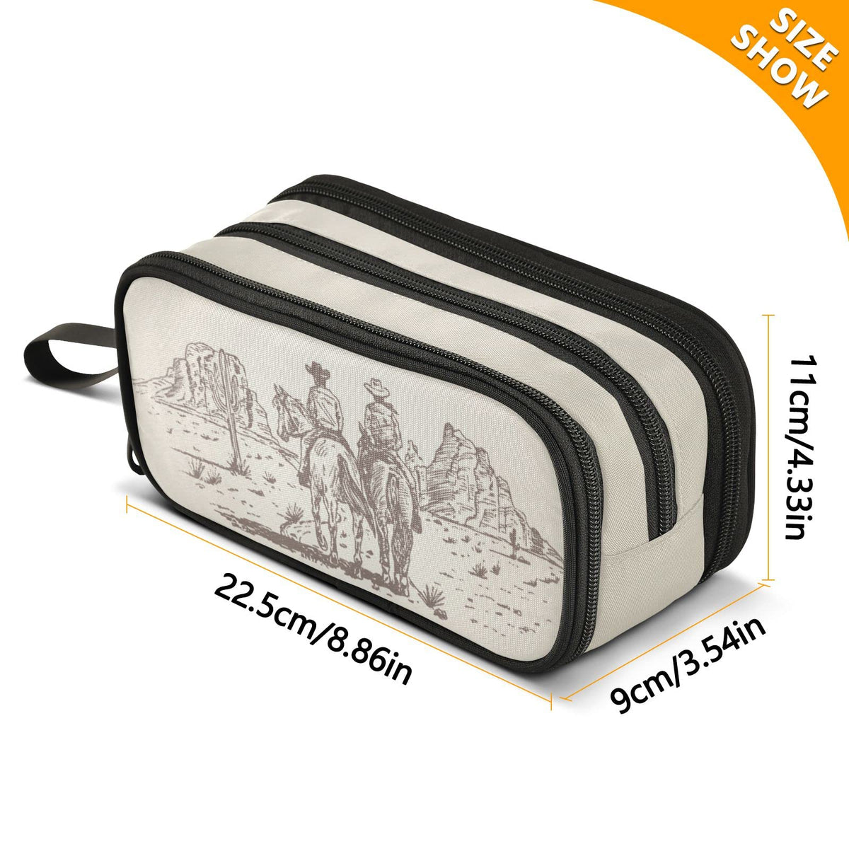 XUWU Western Desert Cowboy Large Capacity Pencil Case Pencil Pouch Pen Box