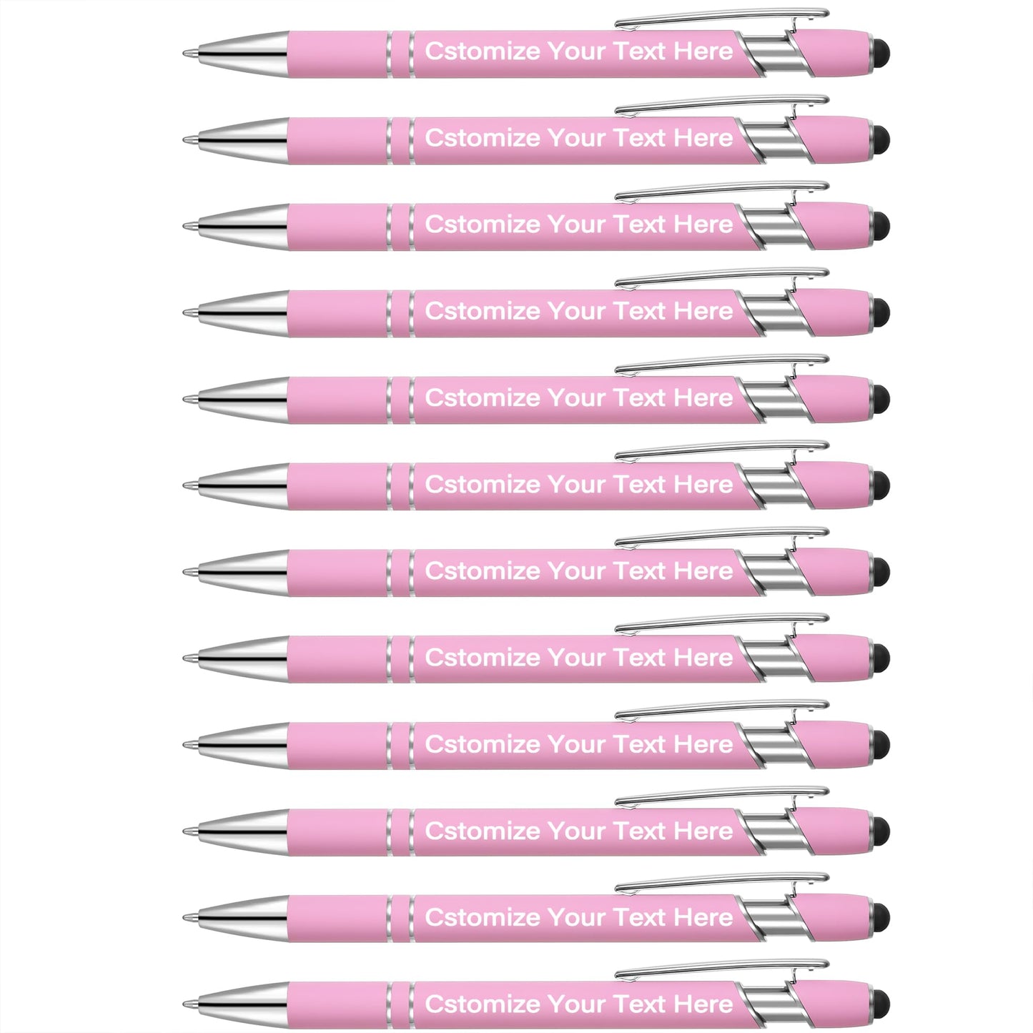 Kingluu 36 Pcs Personalized Ballpoint Pens with Stylus,Smooth Writing,Black Ink Custom Pens with