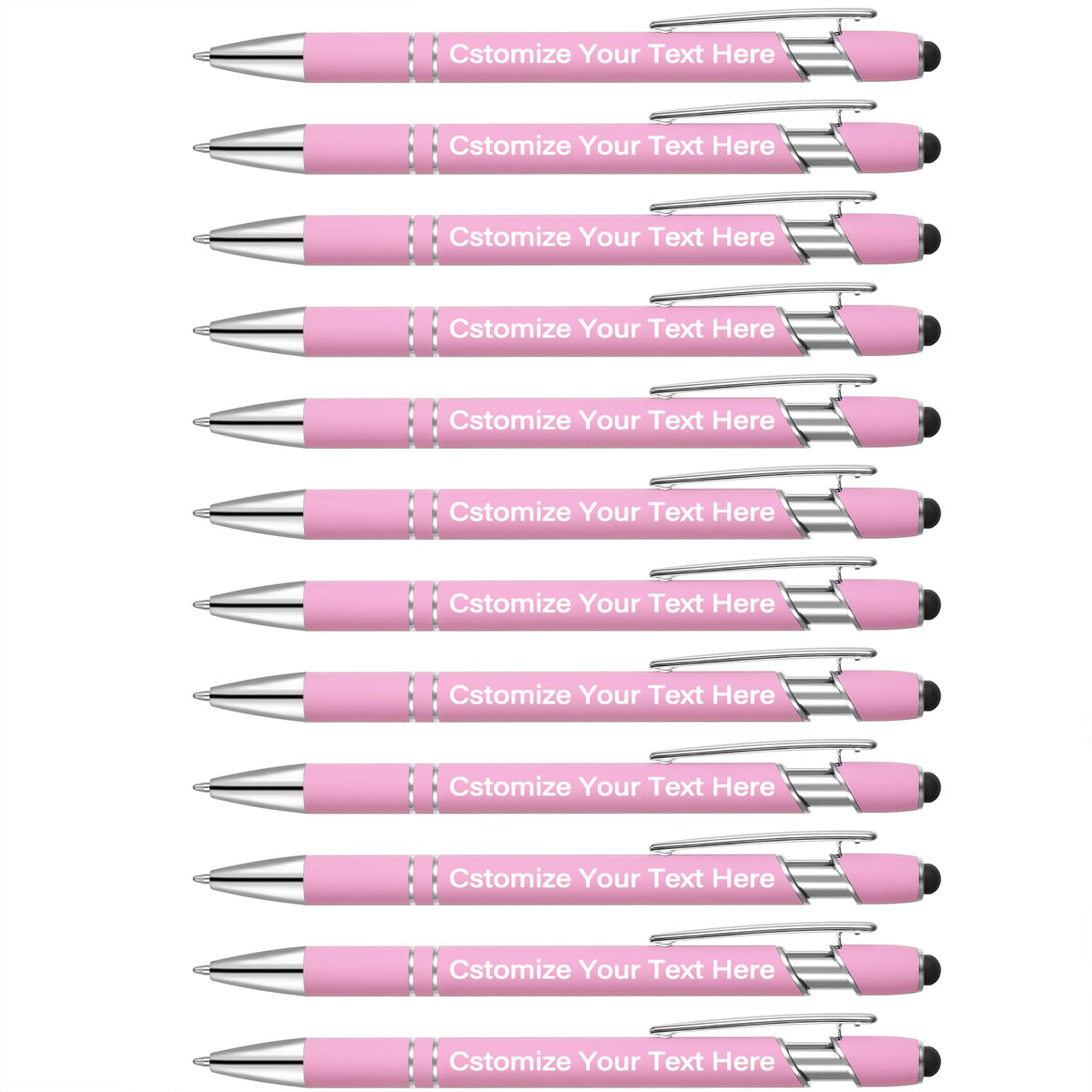 Kingluu 36 Pcs Personalized Ballpoint Pens with Stylus,Smooth Writing,Black Ink Custom Pens with