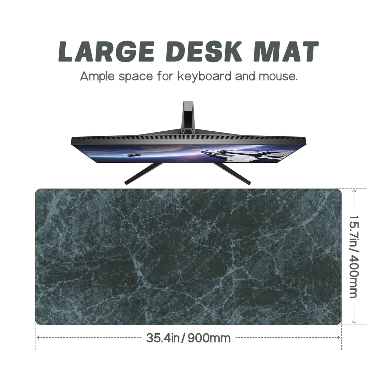 Baziabbo Desk Mat,XXL Extended Large Mouse Pad,Gaming Mousepad with Stitched Edge,Non-Slip Rubber