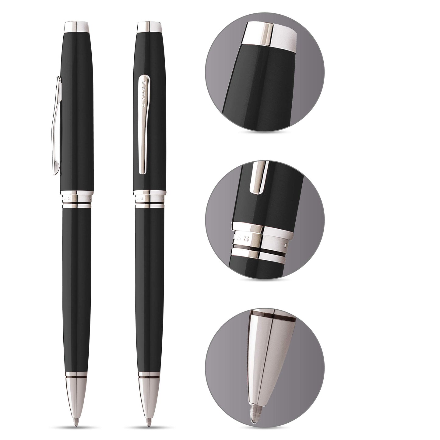 Cross Coventry Black Lacquer Ballpoint Pen, Medium Point, Black Ink