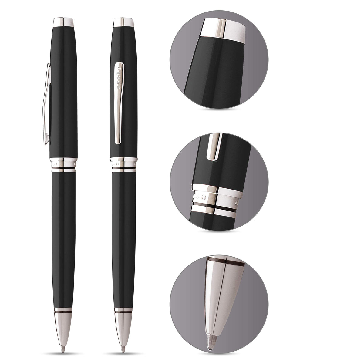 Cross Coventry Black Lacquer Ballpoint Pen, Medium Point, Black Ink
