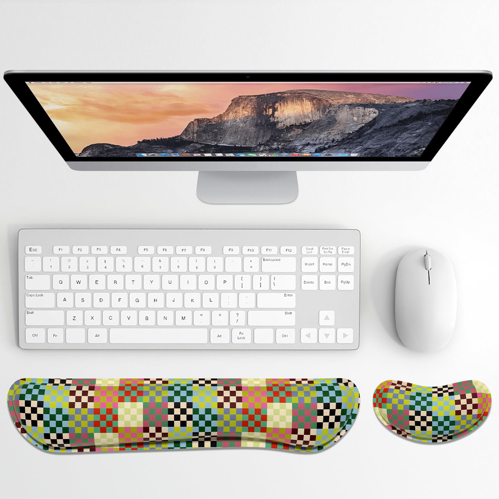 Dapesuom Enlarge Keyboard Wrist Rest, Memory Foam Wrist Cushion for Support, Cute Typing Pain