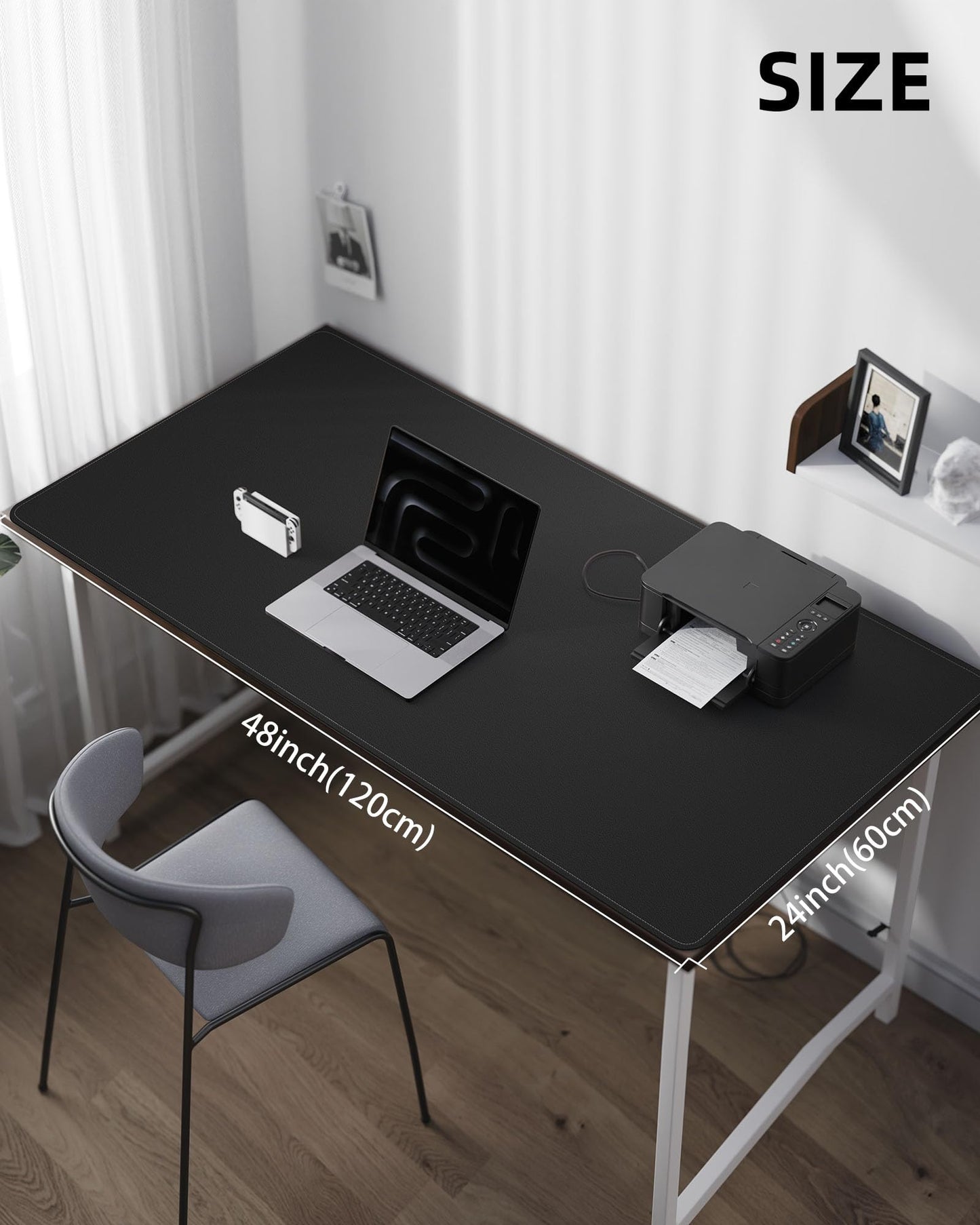 AFIING Leather Desk Pad Protector,48"x24" - Premium Desk Mat, Large Mouse Pad,Non-Slip Desk