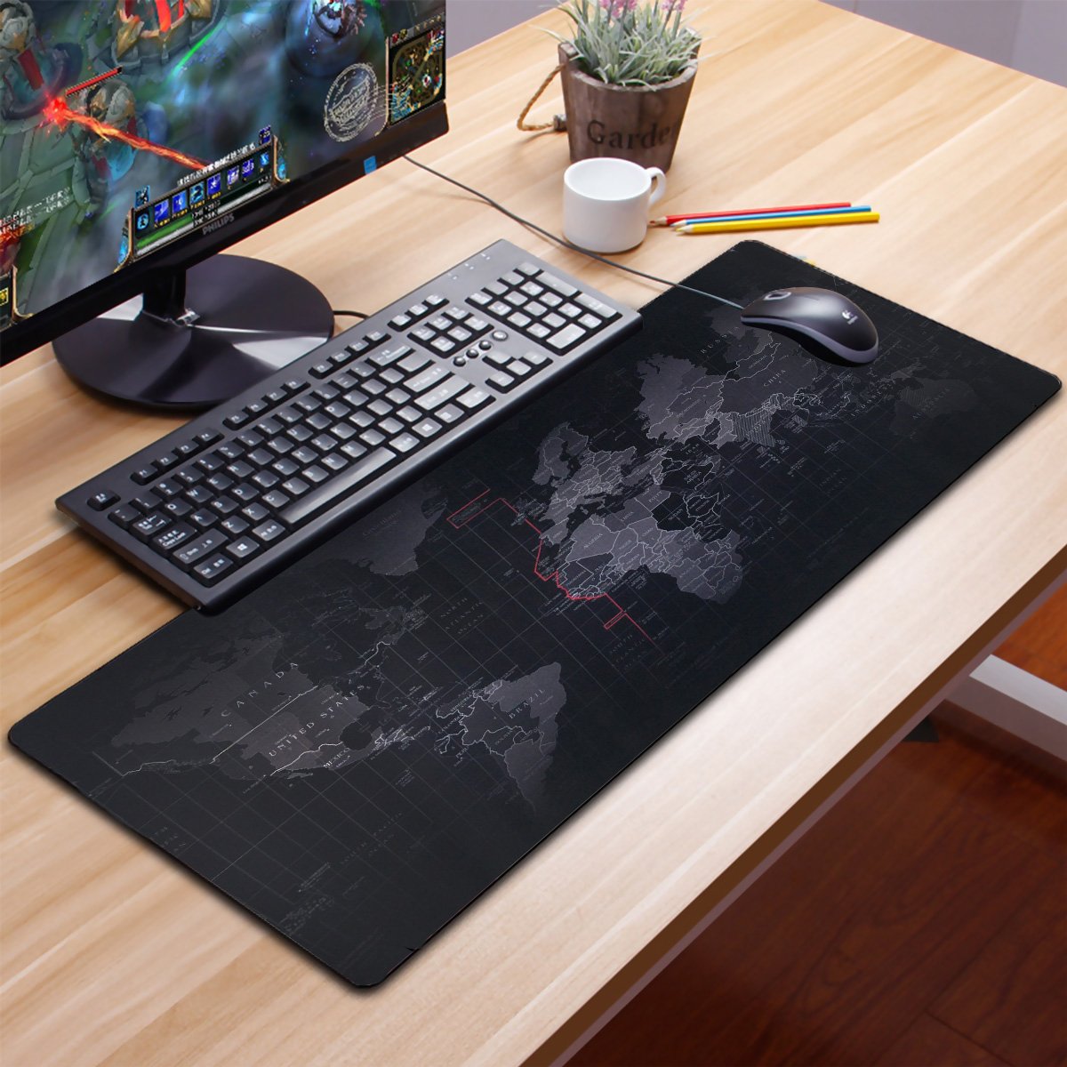 Qisan Large Gaming Mouse Pad Extended Size Mousepad for Computer Desktop PC Laptop
