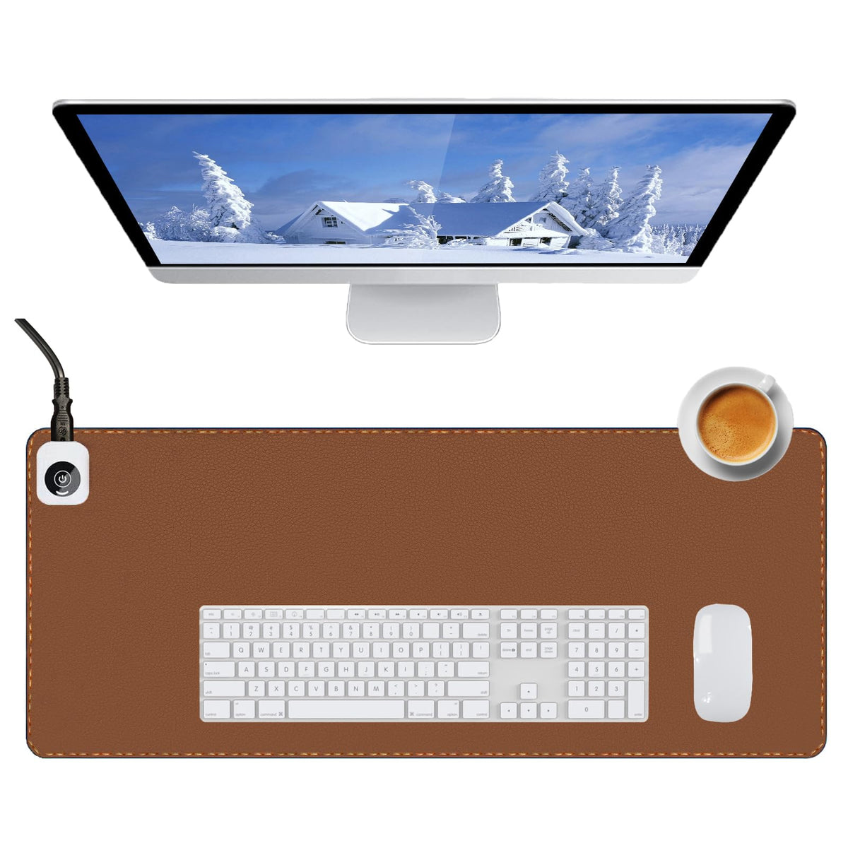 tulpock Heated Desk Pad Mouse Pad - Heated Desk Mat - Warm Desk Pad - 3 Levels Heating & 4 Hours