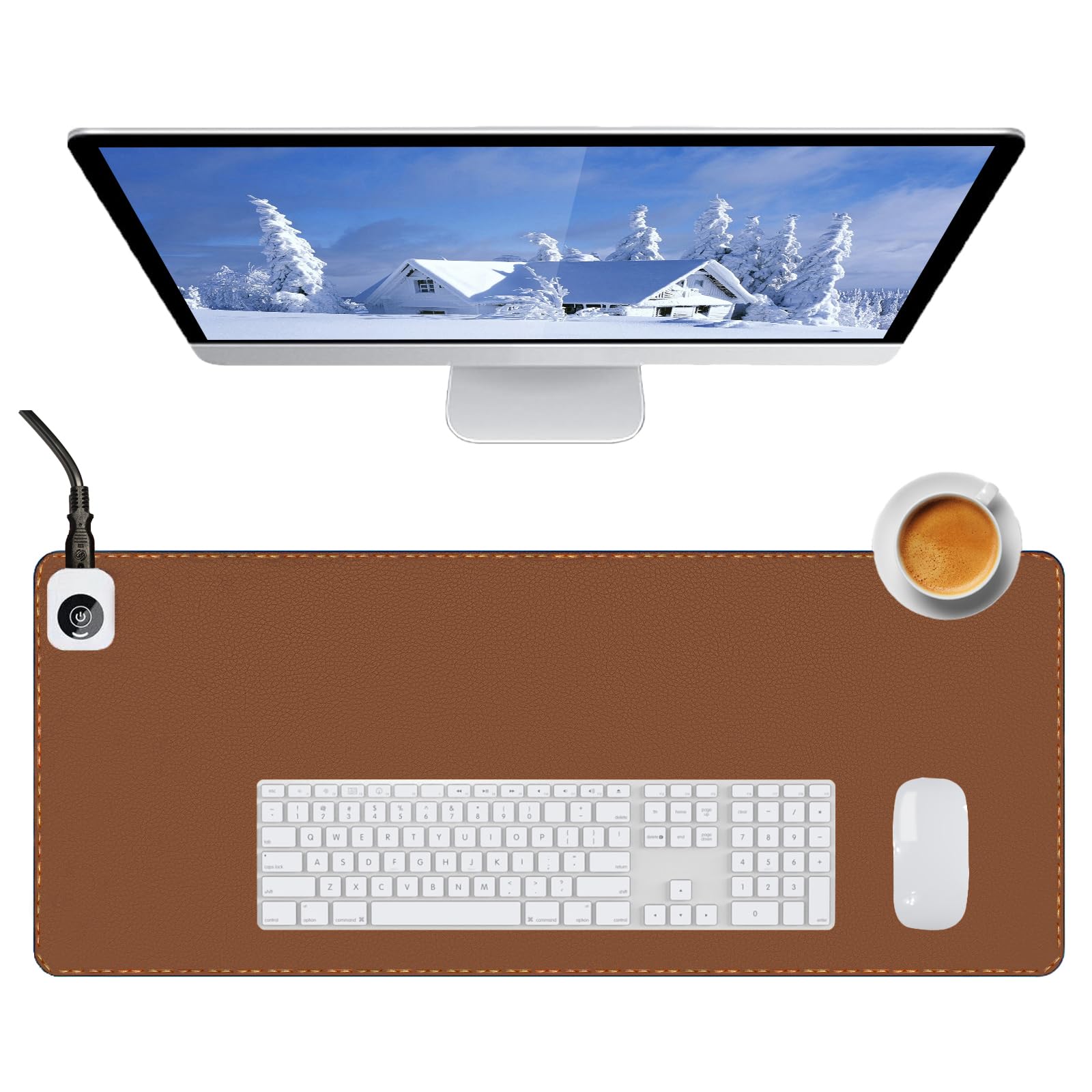 tulpock Heated Desk Pad Mouse Pad - Heated Desk Mat - Warm Desk Pad - 3 Levels Heating & 4 Hours