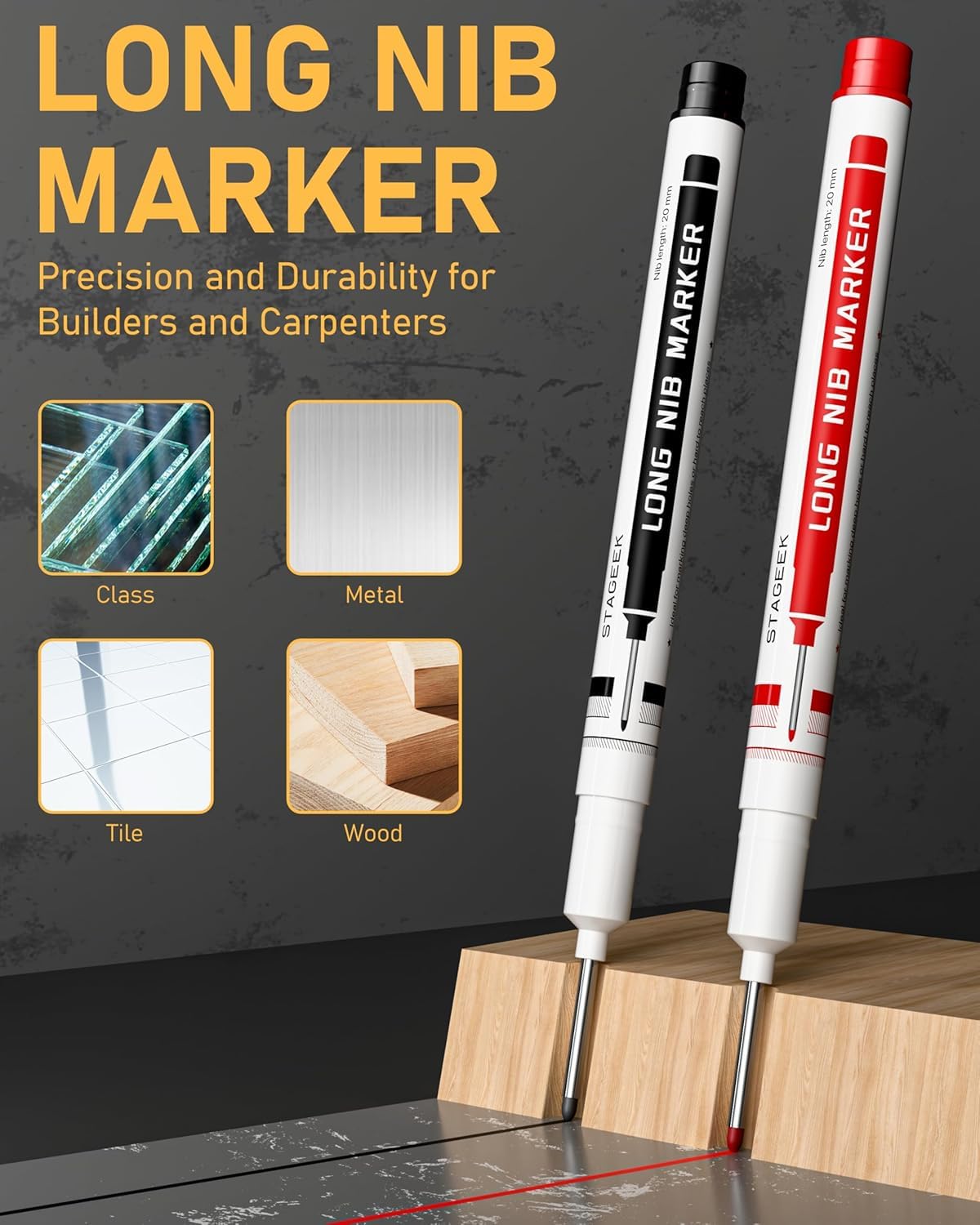 STAGEEK 17 Pack Carpenter Pencil Set with Sharpener