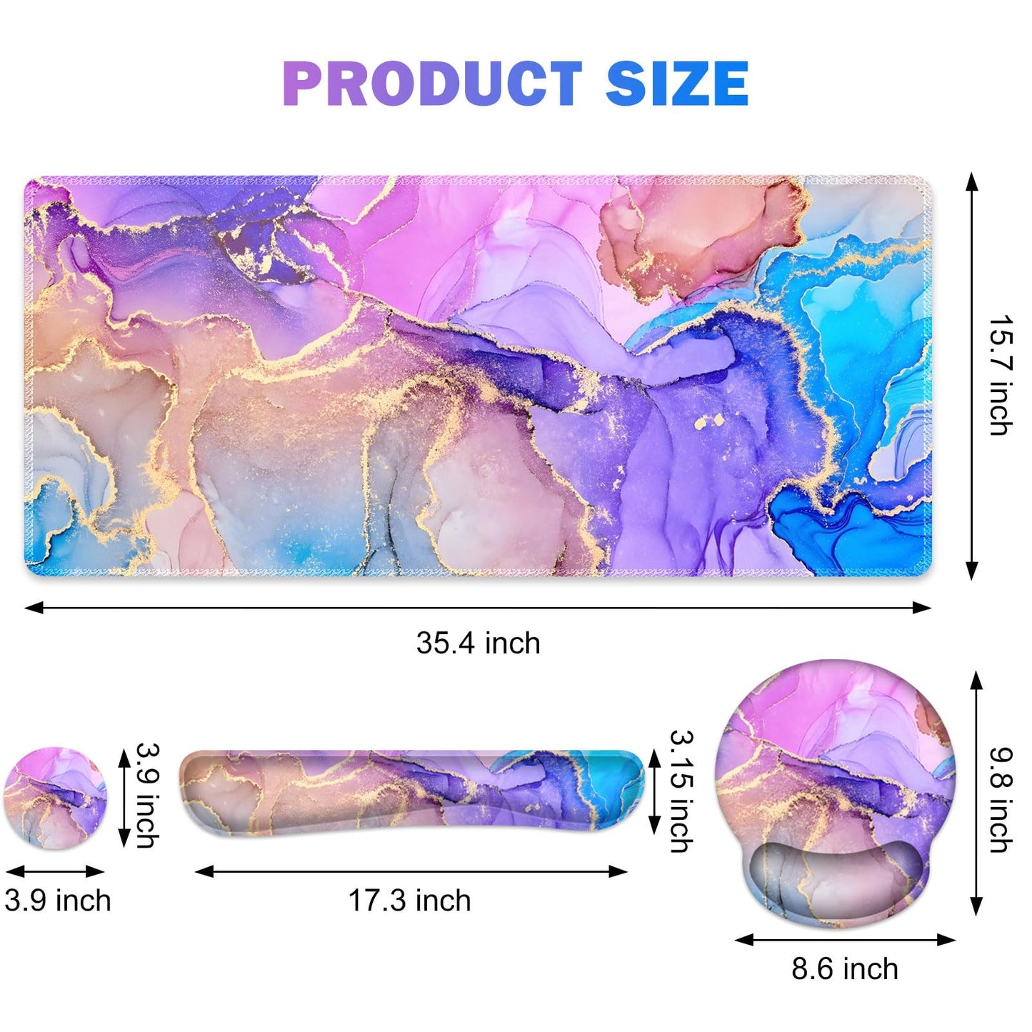 Gaming Mouse Pad, 4in1 XXL Mousepad Large Desk Mat, Cute Desk Pad Protector