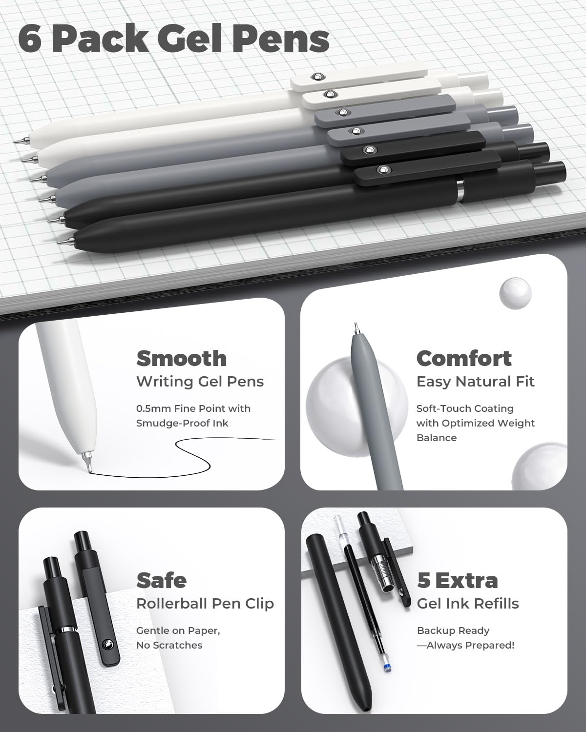 Four Candies School Supplies with Pencil Case, 45ct Black