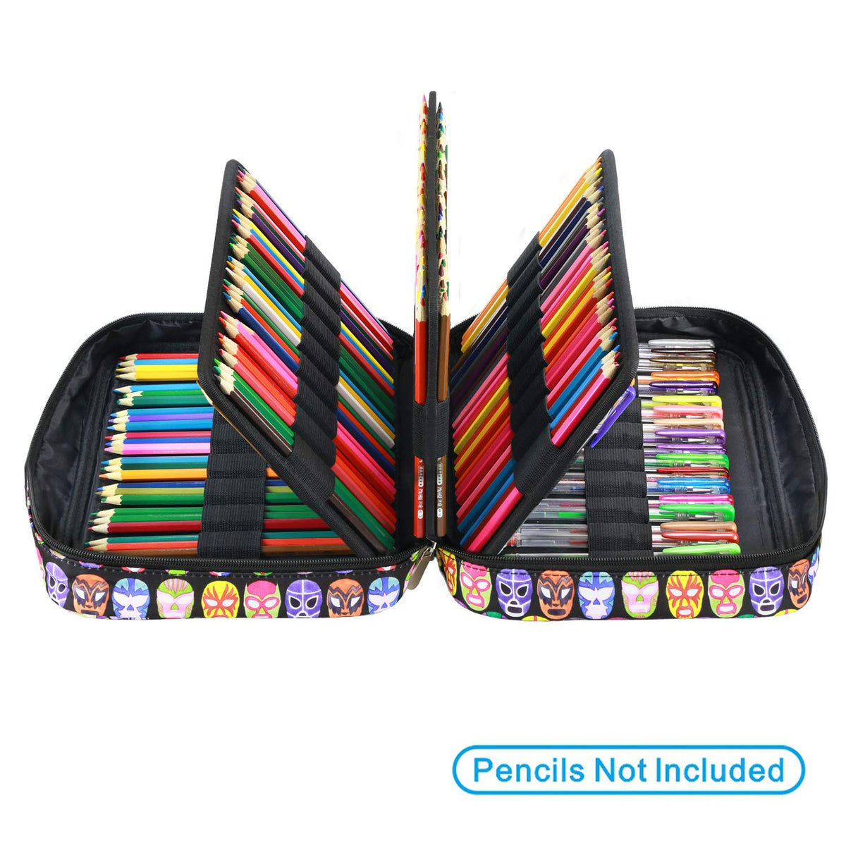 YOUSHARES Colored Pencil Case 220 Slots Pen Case Organizer With Handy Wrap & Zipper, Multilayer