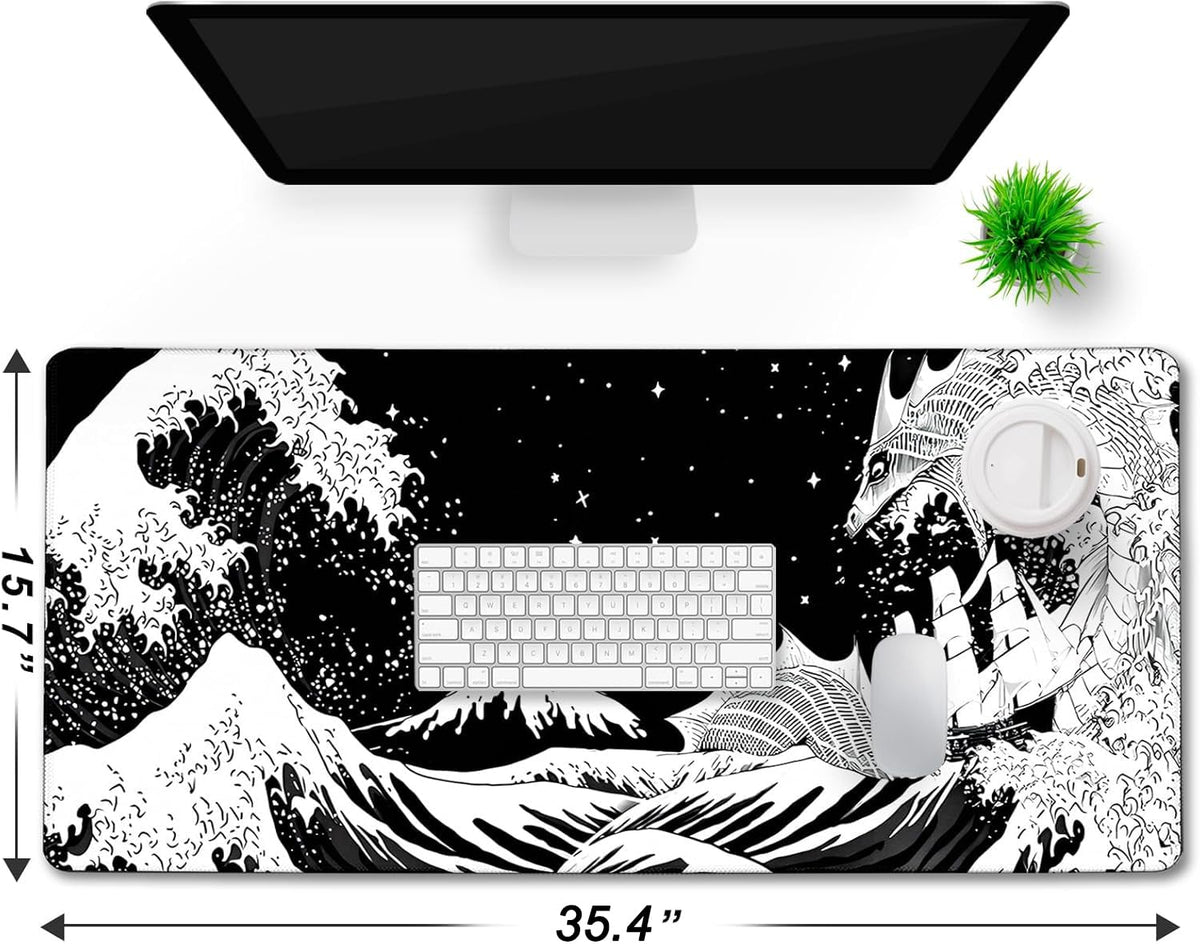 Large Gaming Mouse Pad, Waterproof Extra Large Big Mouse Pad with Stitched Edge, XXXL Non-Slip