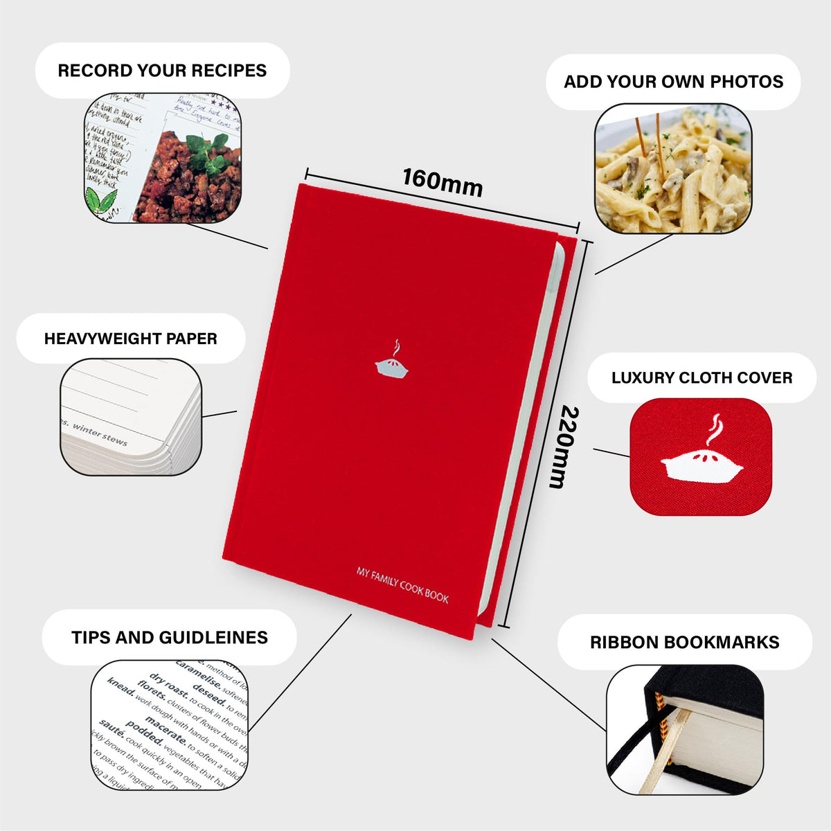 Suck UK - Blank Family Cookbook - Recipe Book To Write In Your Own Recipes - My Family Cookbook