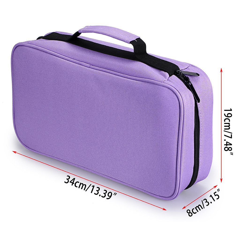 BTSKY Art Marker Carrying Case Lipstick Organizer-60 Slots Canvas Zippered