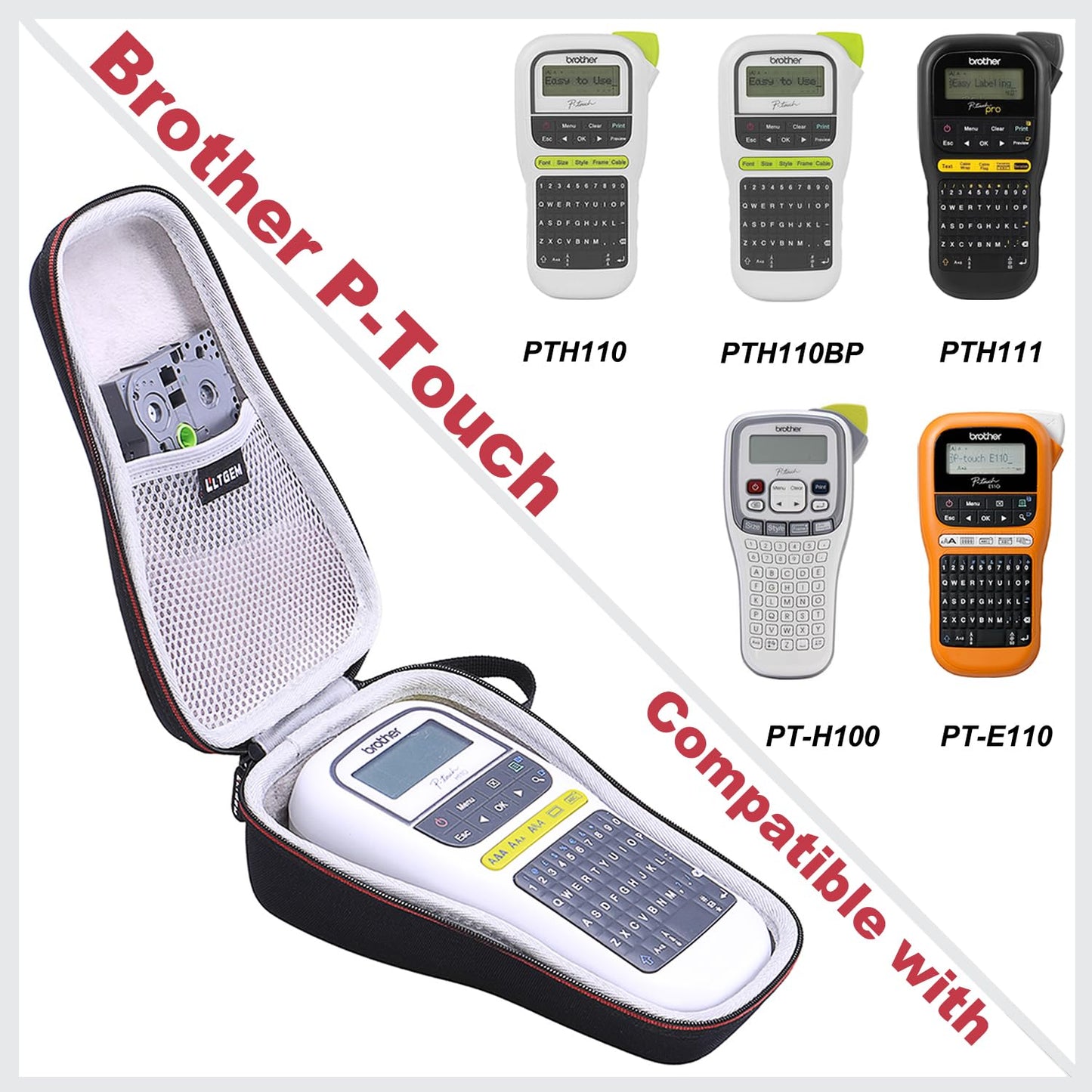 LTGEM Case for Brother P-Touch PTH110BP/PTH110/PTH111/PTE110 Label Maker