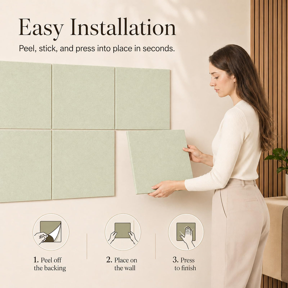 Baysola Felt Bulletin Board Tiles, Cork Board Alternative, 48 x 36 in