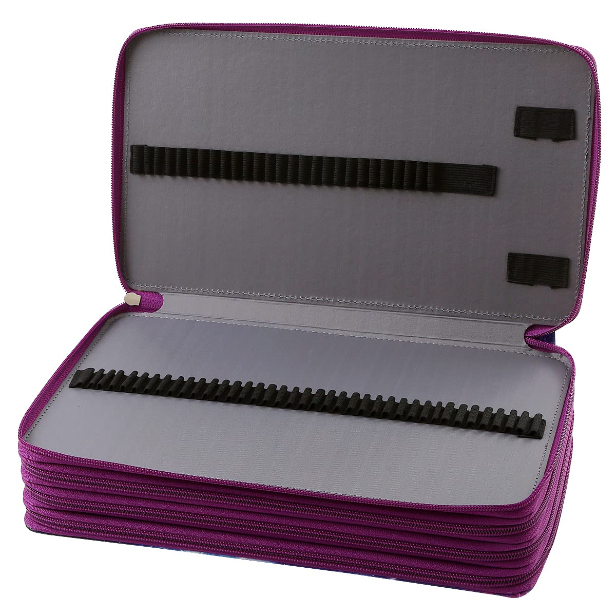 Lbxgap 300 Individual-Slots Pencil Case 4-Layer Zipped Holder w/Handle