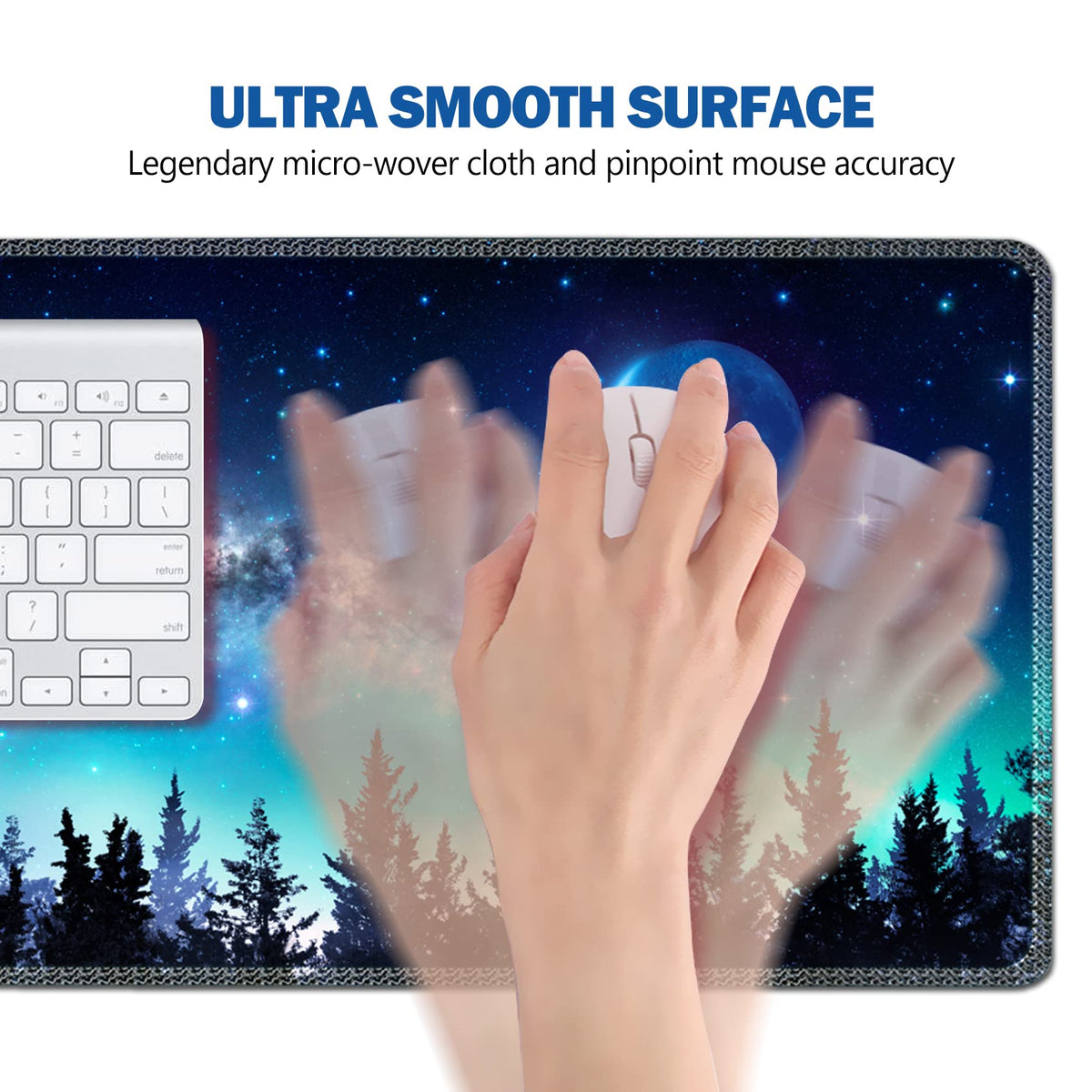 Large Gaming Mouse Pad, AIMSA Extended Mouse Pad with Stitched Edge, XL Keyboard Mouse Mat Non-Slip