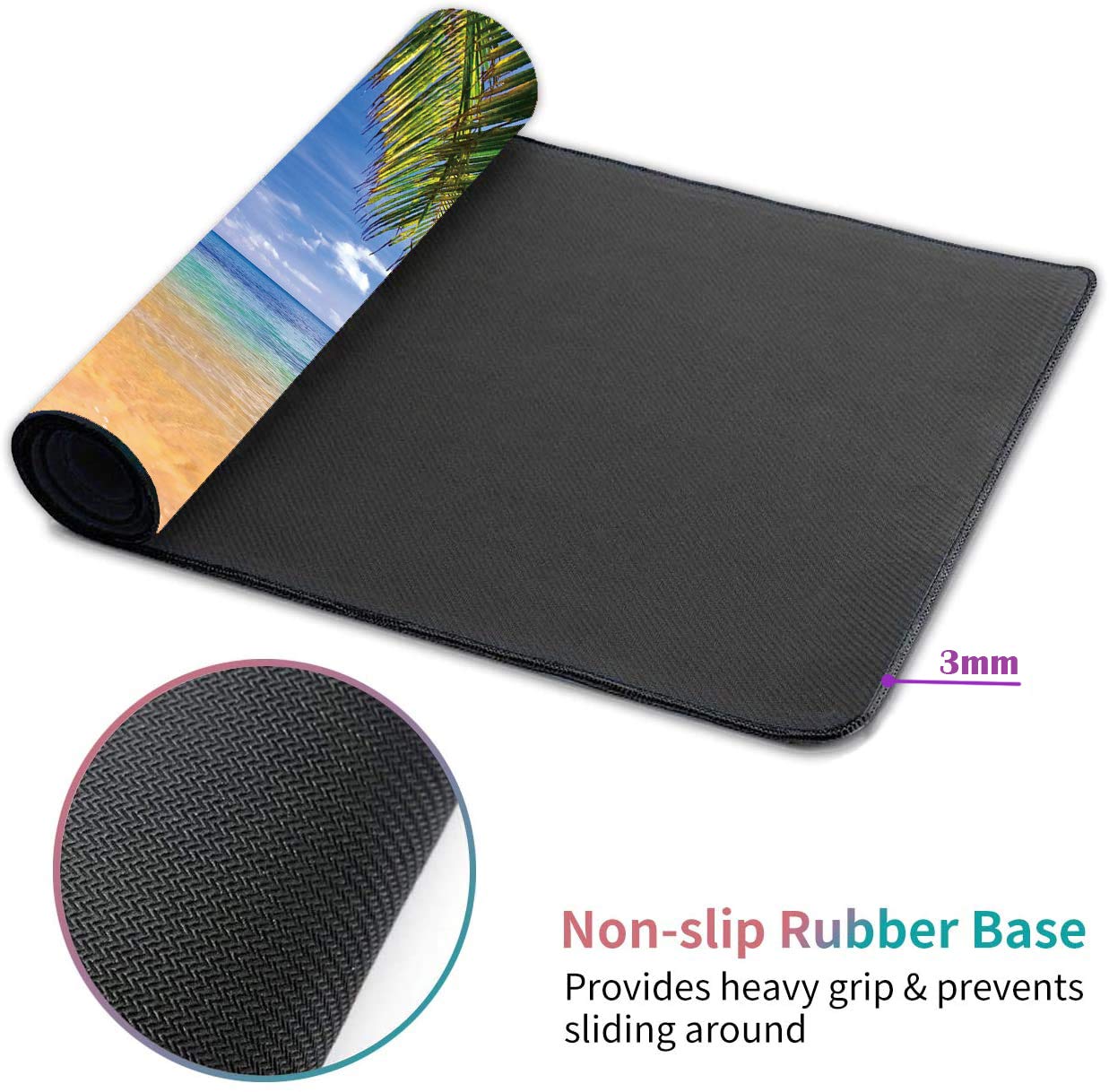 Desk Pad Mat Gaming Mouse Pads with Coasters Set, Stitched Edges Design Mouse Pad XXL Large Mouse