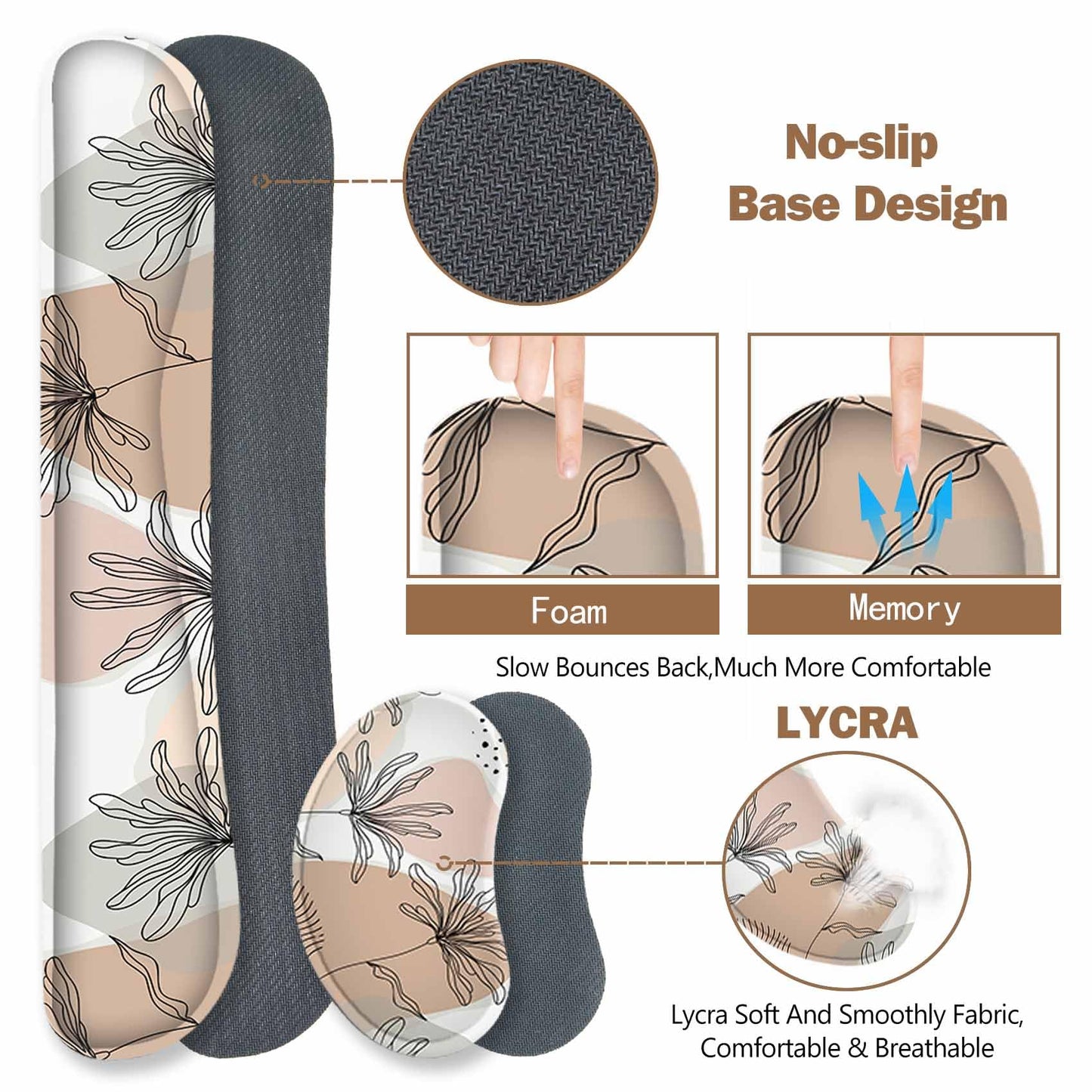 ToLuLu Extended Gaming Mouse Pad, Memory Foam Ergonomic Keyboard Mouse Wrist Rest Support Set