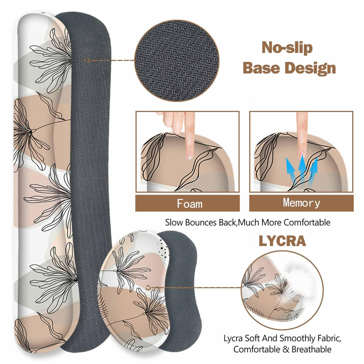 ToLuLu Extended Gaming Mouse Pad, Memory Foam Ergonomic Keyboard Mouse Wrist Rest Support Set