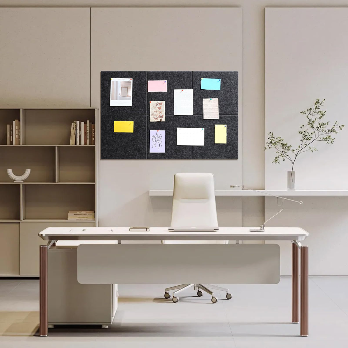 Large Cork Board 36" x 24", 6 Pack Felt Bulletin Board Pin Boards