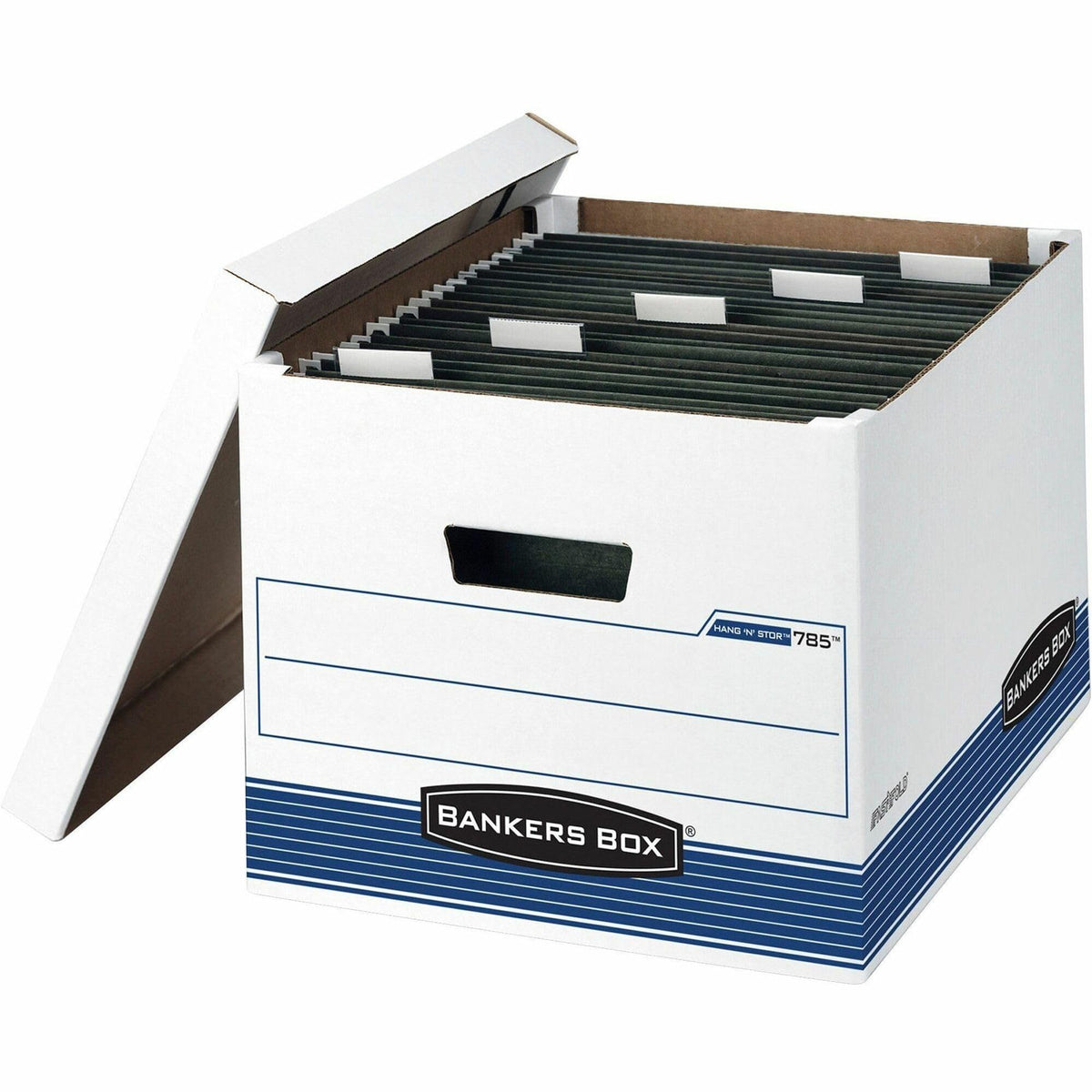 Bankers Box 4-Pack HANG'N'STOR Medium-Duty File Box, Letter/Legal, FastFold