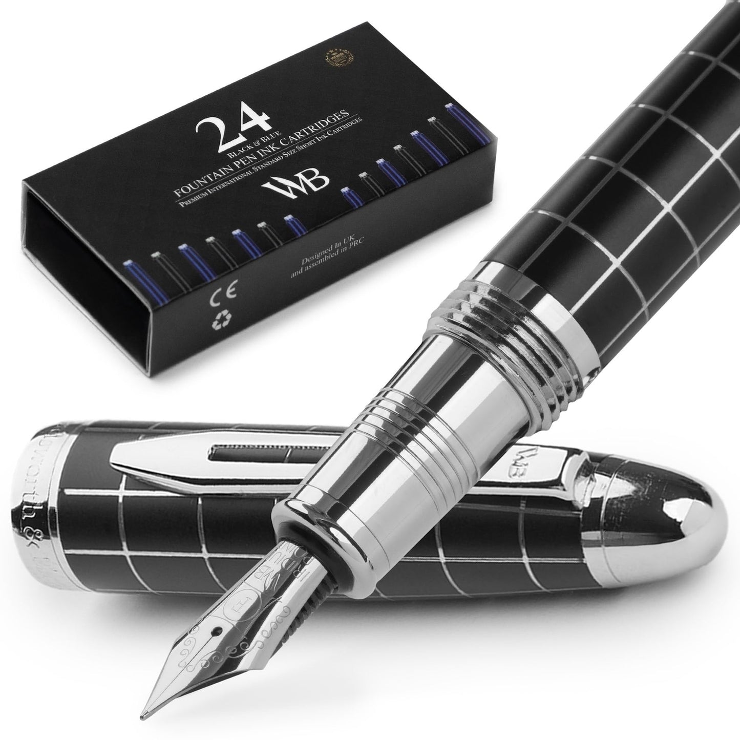 Wordsworth & Black Majesti Fountain Pen Set for Writing, Fine Nib