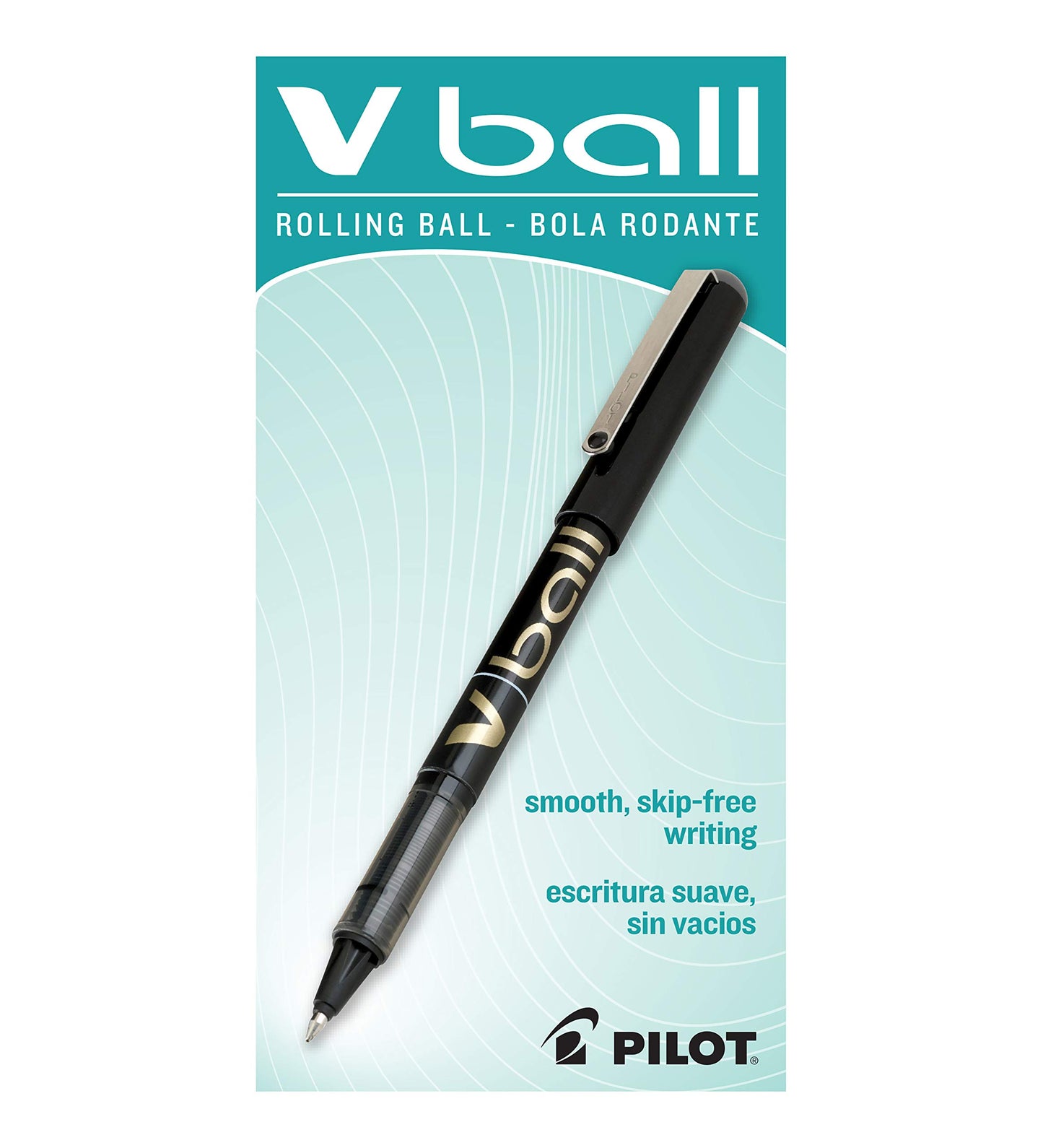 Pilot Vball Liquid Ink Rolling Ball Stick Pens, Black Ink, 12-Pack