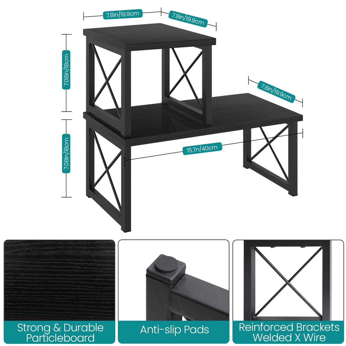 ELITEROO Wood Desktop Shelf, Freestanding Small Bookshelf Organizers