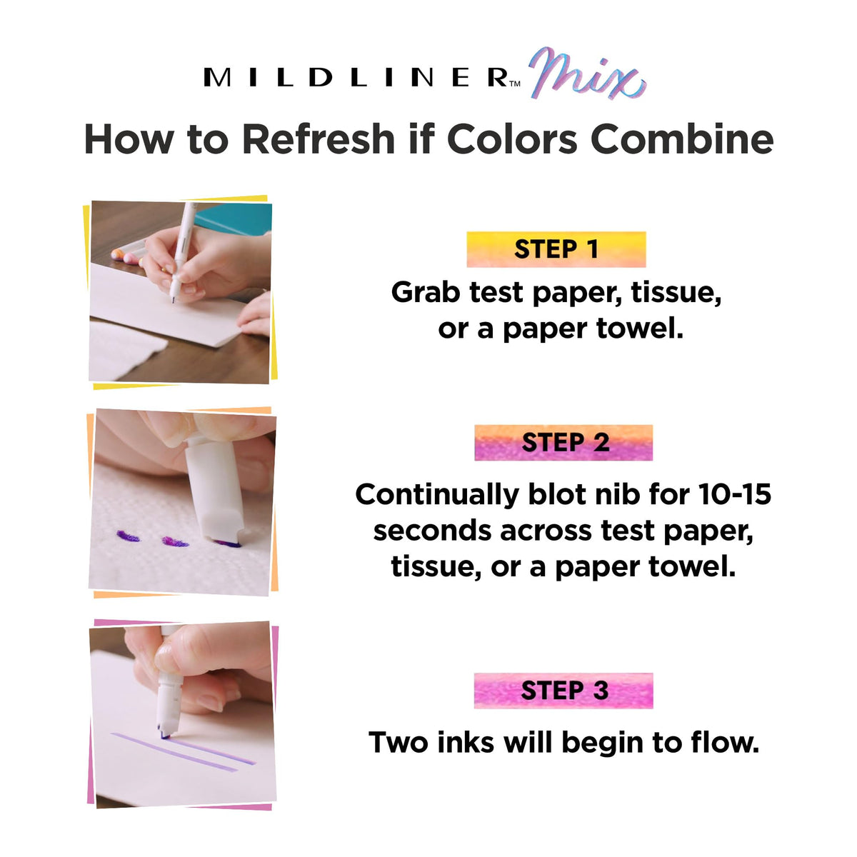 Zebra Pen MILDLINER Mix No Bleed Highlighter, Assorted, Chisel Tip, 6-Pack
