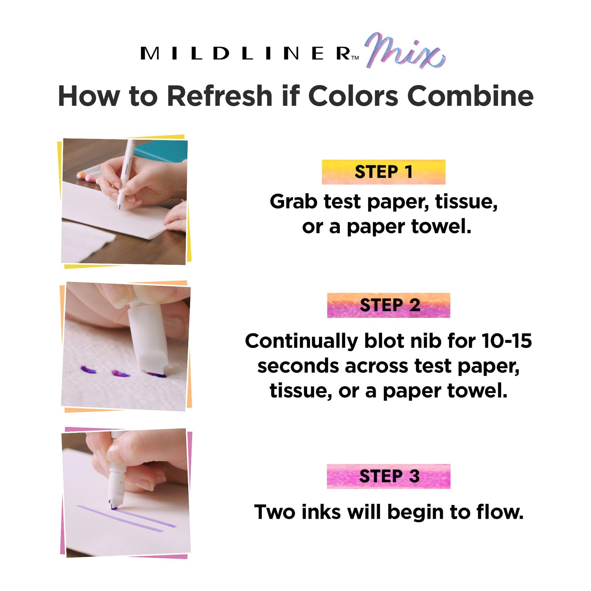 Zebra Pen MILDLINER Mix No Bleed Highlighter, Assorted, Chisel Tip, 6-Pack
