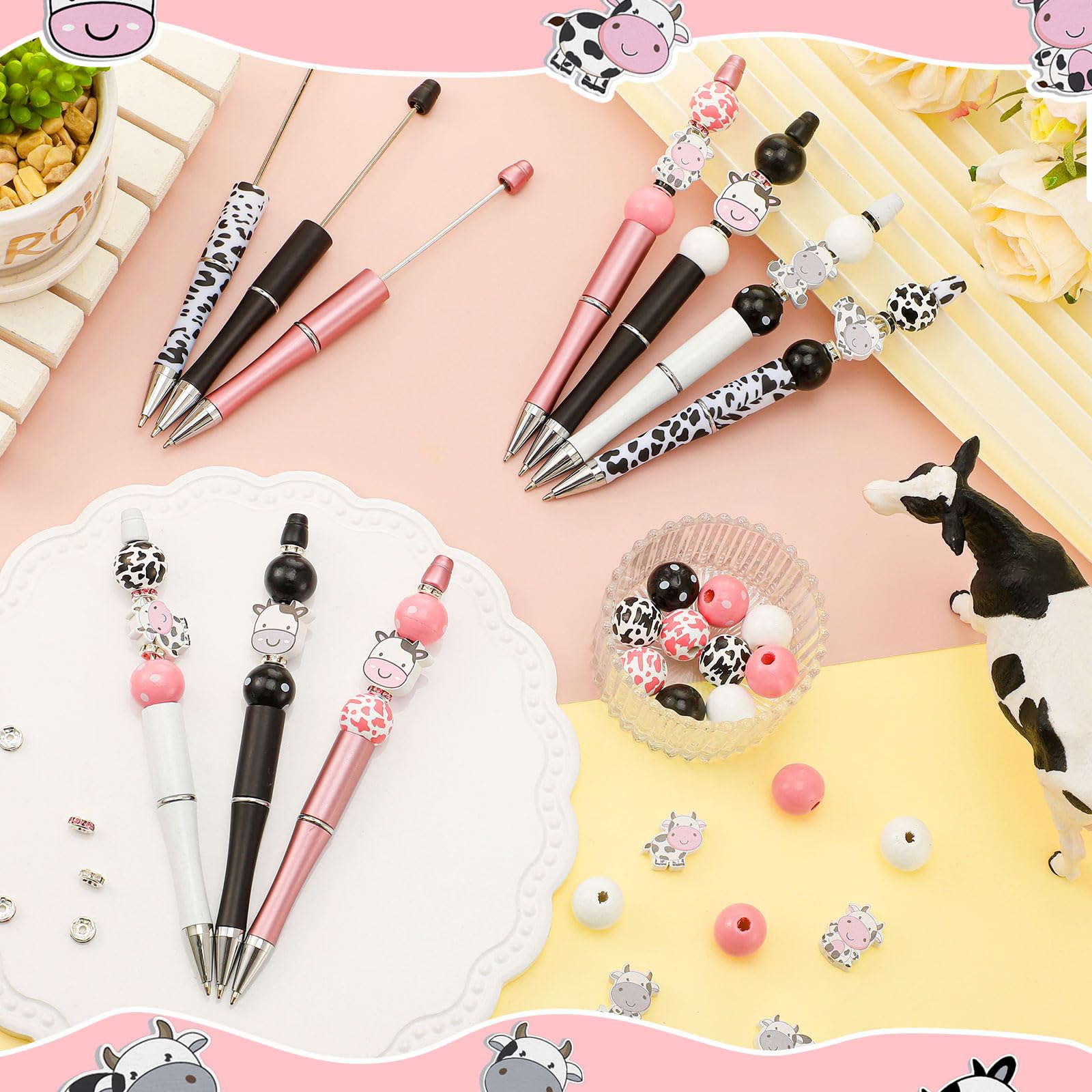 Colarr 197 Pcs Beadable Pens DIY Pen Making Kit, Cow