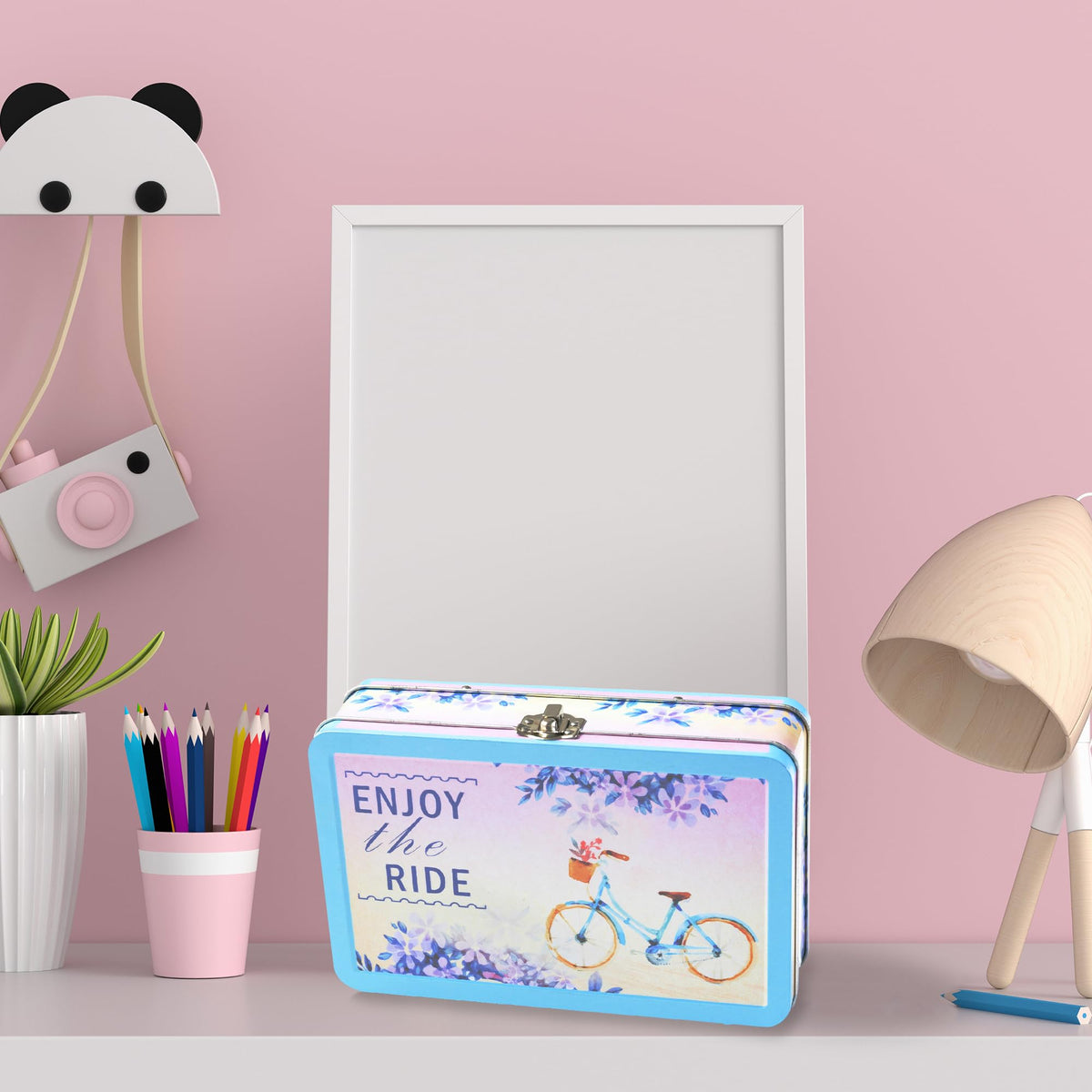 DAHO Metal Storage Box with Hinge for Office, School, Home, Makeup, Arts & Crafts and Accessories