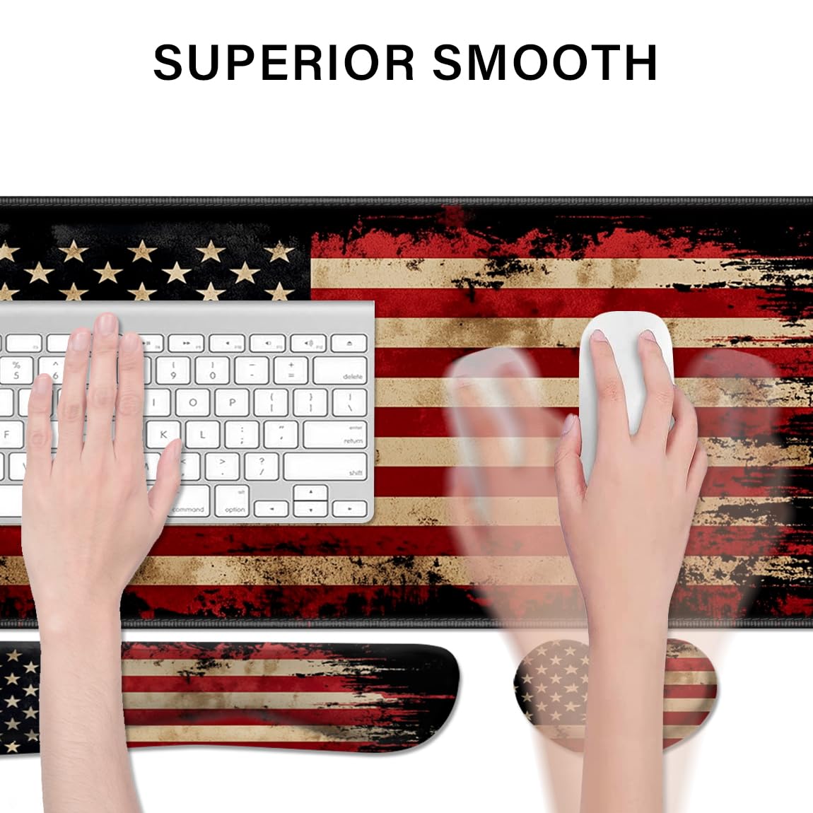 Desk Pad and Keyboard Wrist Rest, Large Mouse Pad + Keyboard Pad+Mouse Wrist Support, Non-Slip Desk