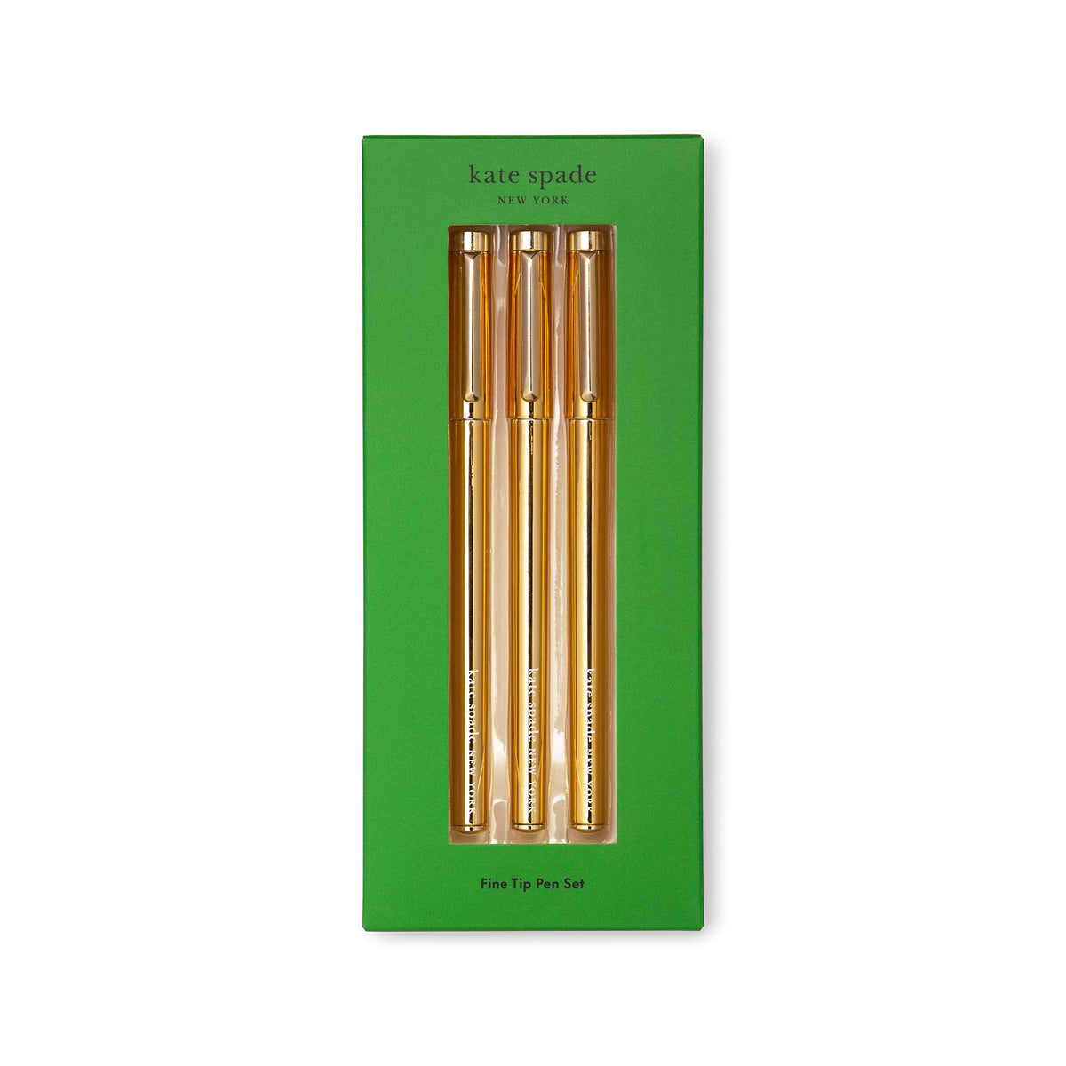 kate spade new york Fine Tip Pen Set of 3, Gold