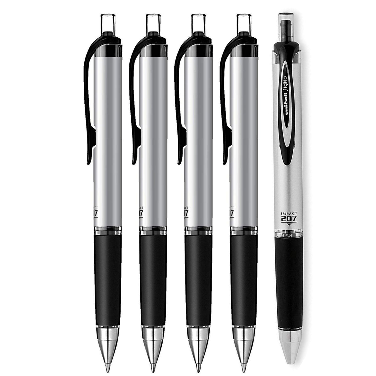 Uni-ball Impact RT Retractable Bold Point Gel Pens, 5 Black Ink Pen (65870)