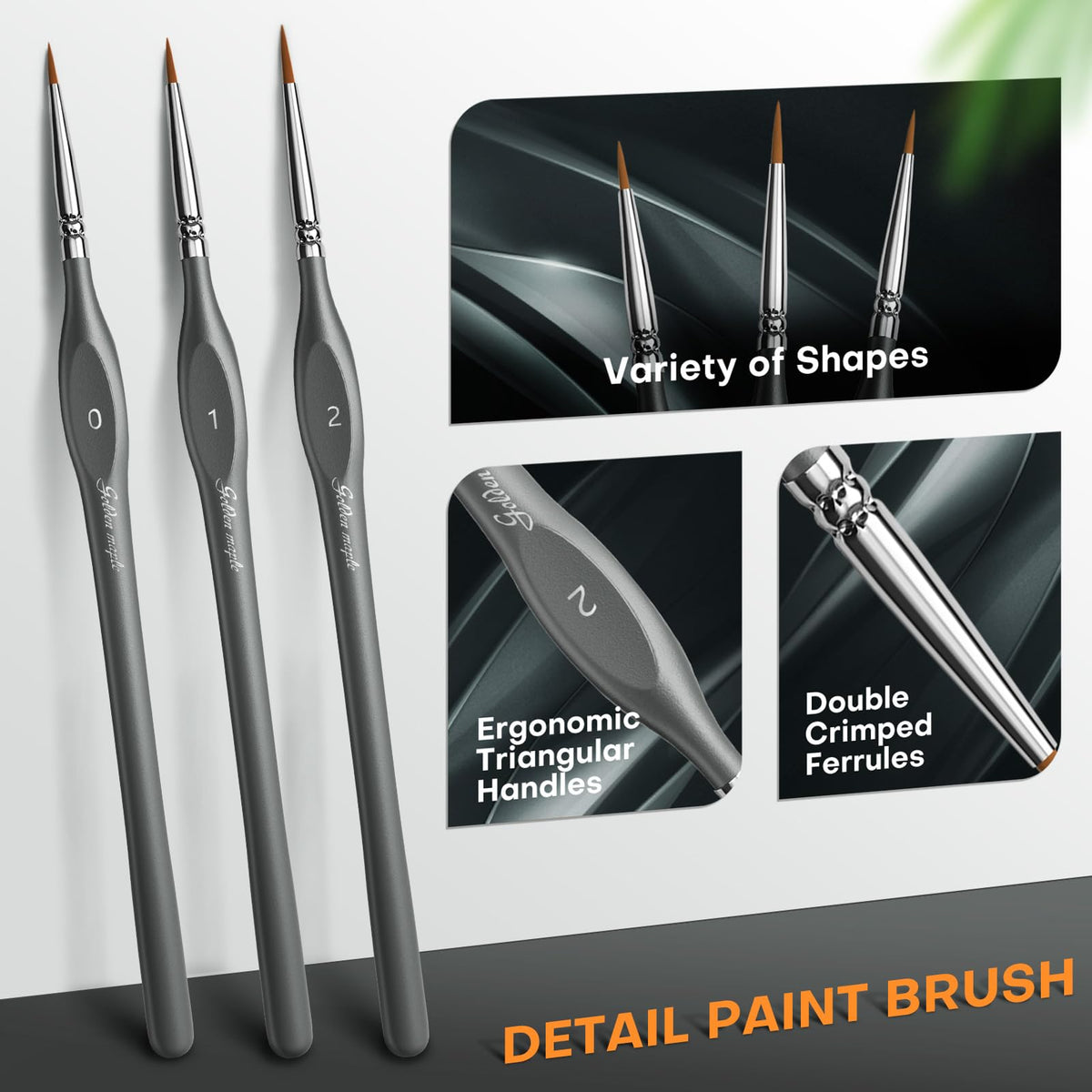 Golden Maple Miniature Paint Brushes, 15PC Model Brushes Micro Detail Paint Brush Set, Fine