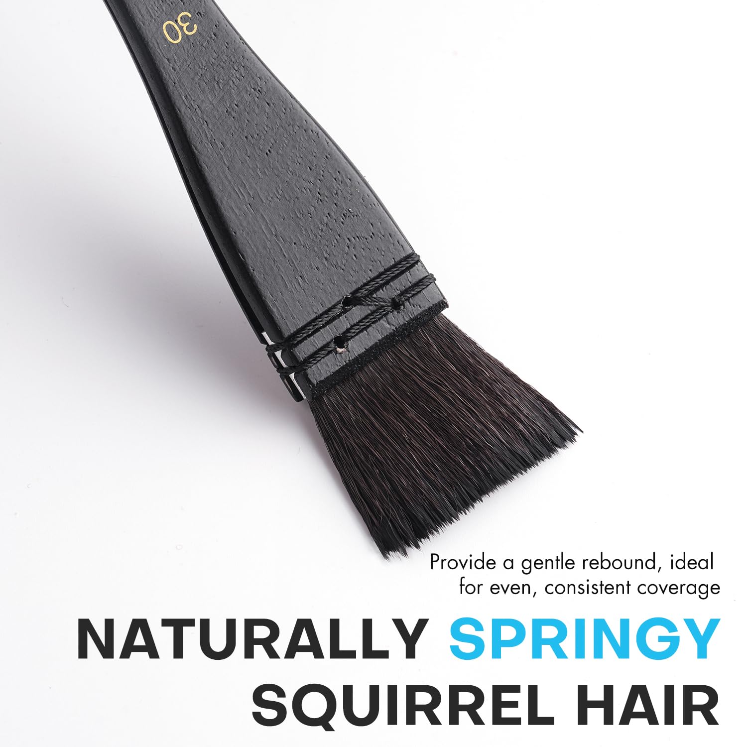 Flat Watercolor Brushes, Fuumuui 30mm Professional Squirrel Hair Flat Hake Brushes, Artists Scale