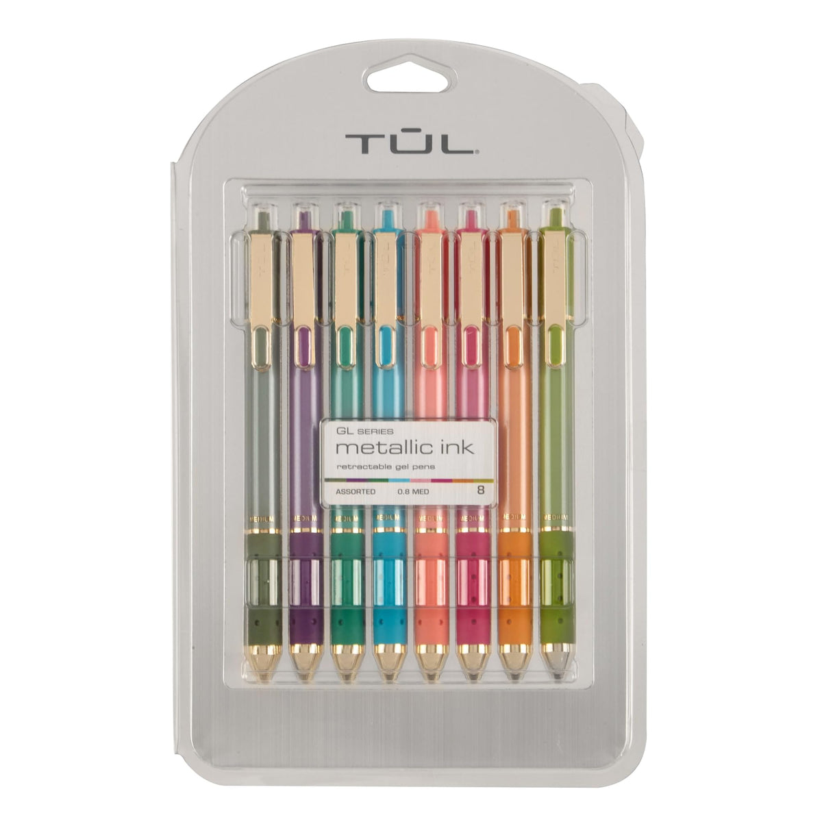 TUL® GL Series Retractable Gel Pens, Medium Point, 0.8 mm, Assorted Barrel Colors, Assorted Deep