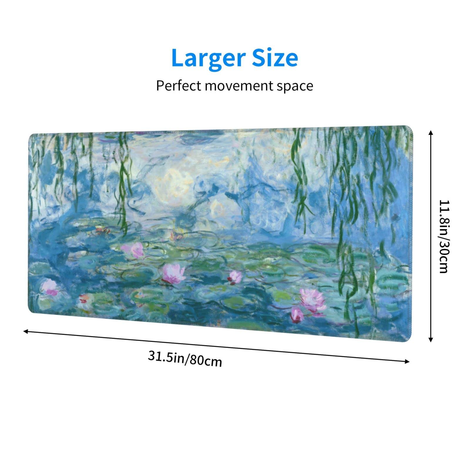 Mouse Pad Stitched Edge XL Large Mousepad 31.5" X 12" Rubber Base Non Slip Desk Mat for Laptop Pc