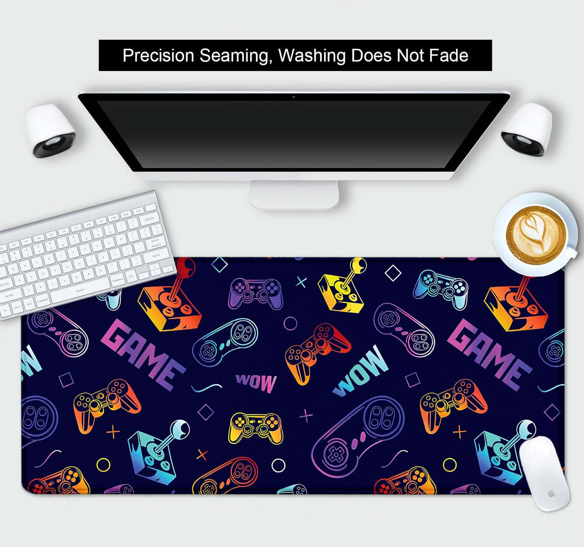 SXCKANG Game Desk Mat, Blue Large Gaming Extended Mouse Pad, XXL Mousepad for Laptop Computer