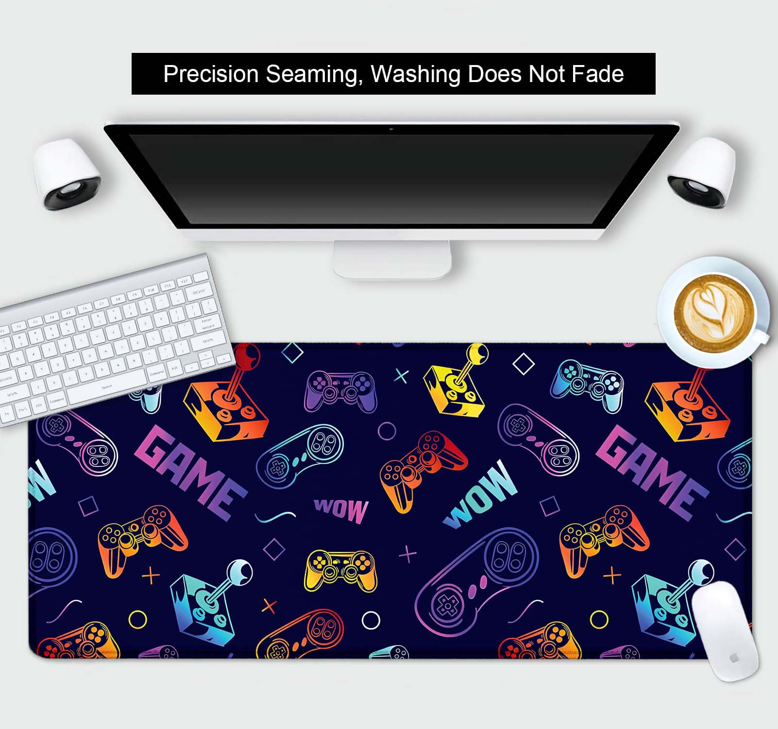 SXCKANG Game Desk Mat, Blue Large Gaming Extended Mouse Pad, XXL Mousepad for Laptop Computer