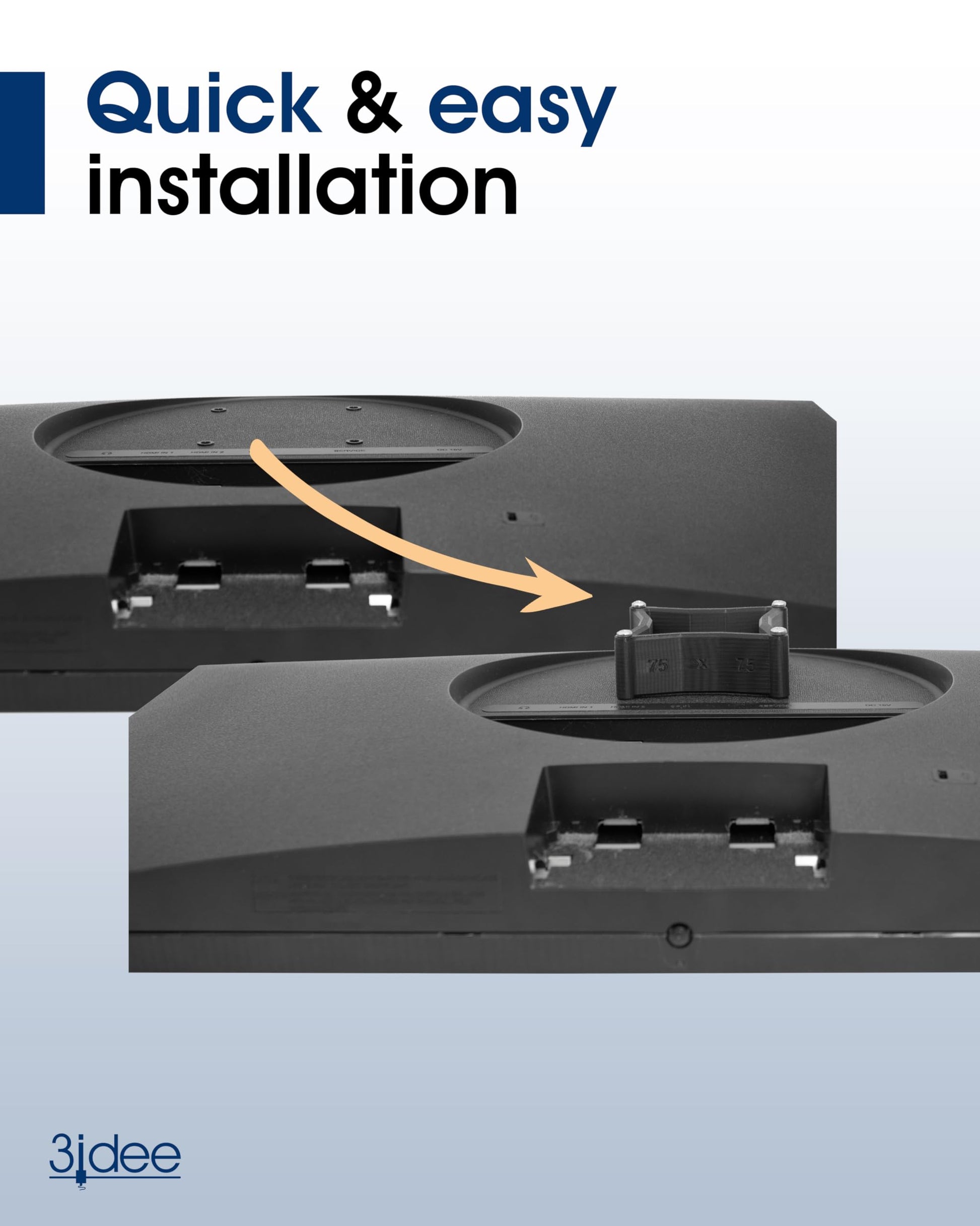 3IDEE Universal VESA Spacer Compatible with Many Samsung, HP, MSI Monitors (Samsung Odyssey G95C &