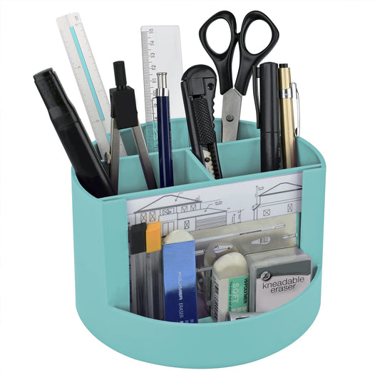 Acrimet Compact Desktop Organizer, 4 Spacious Slots, Round Pencil and Accessories Holder with Photo