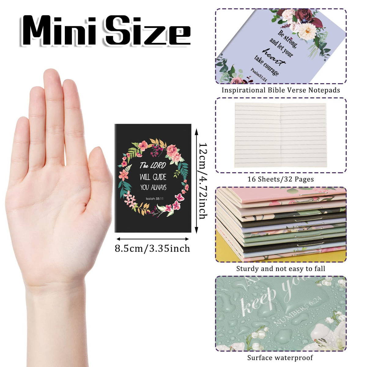 BESARME 24 Pack Christian Gifts for Women, Faith Prayer Journal Religious Small Pocket Notebook